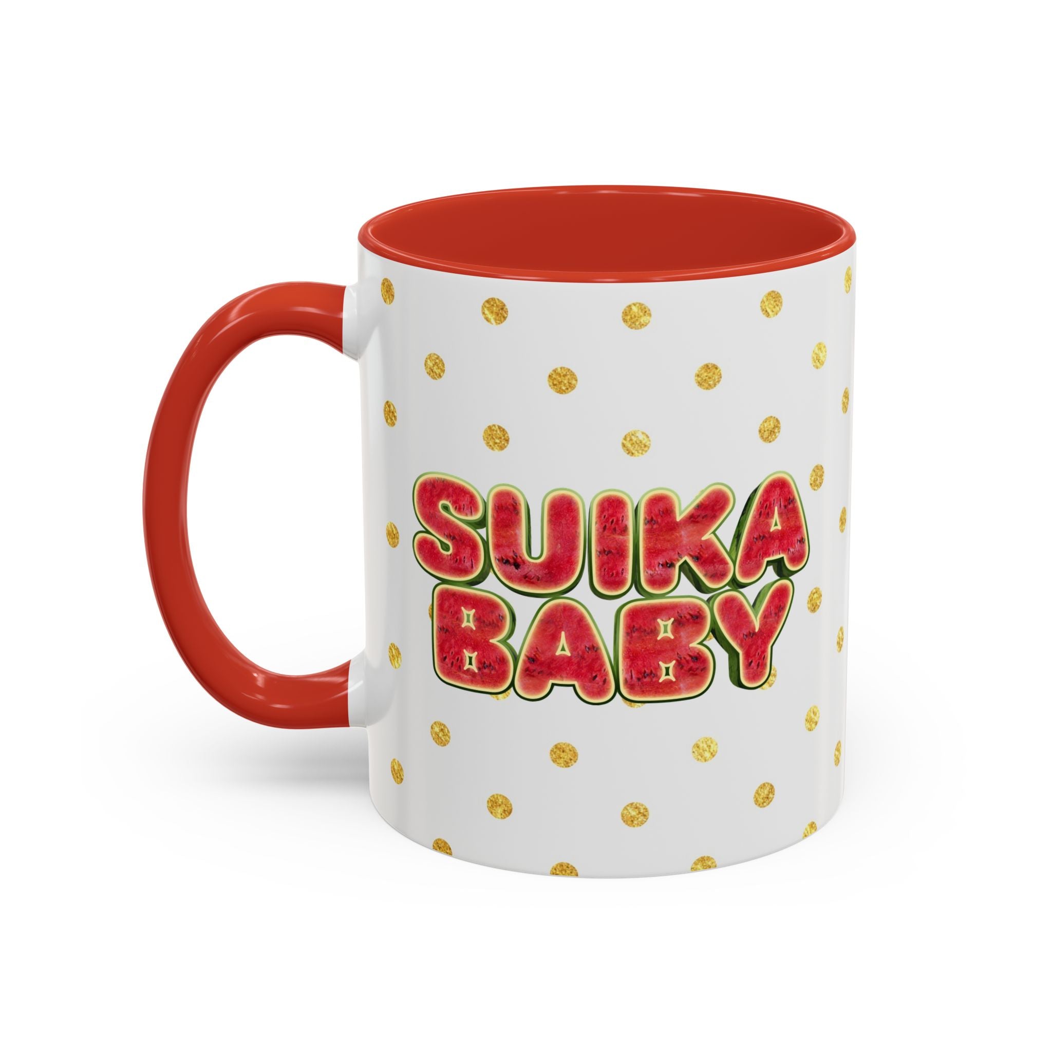 Watermelon Baby Mug Cute Japanese Kawaii Character Coffee Cup | Accent Coffee Mug (11oz)(YouTube Shopping Edition)