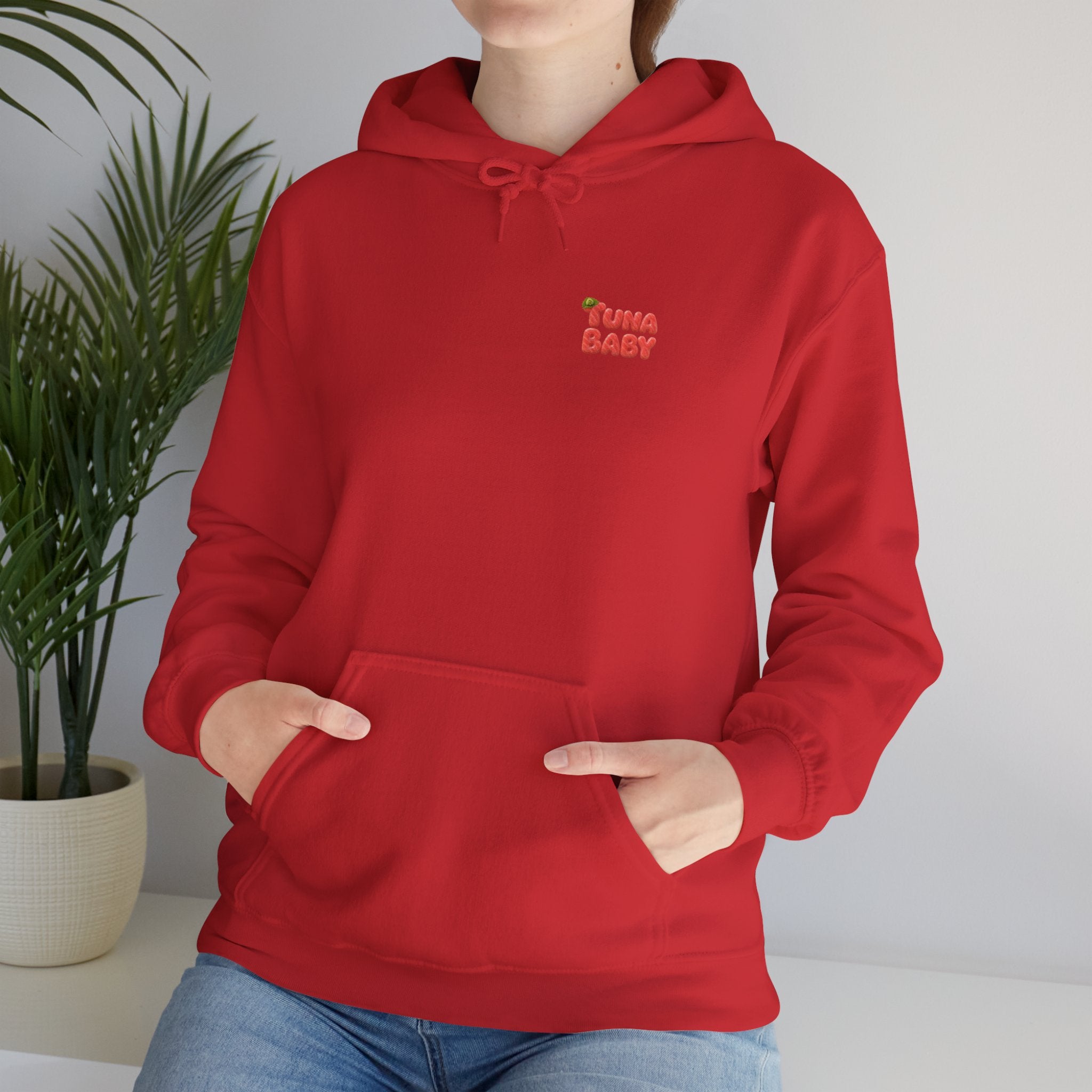 Tuna Baby Hoodie Maguro Sushi Character Japanese Text | Unisex Heavy Blend™ Hooded Sweatshirt
