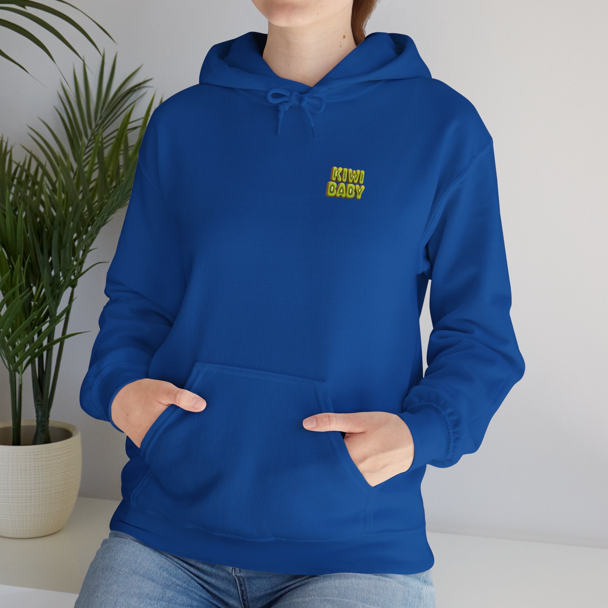 Kiwi Baby Hoodie Cute Fruit Character Back Print (YouTube Store Edition) | Unisex Heavy Blend™ Hooded Sweatshirt