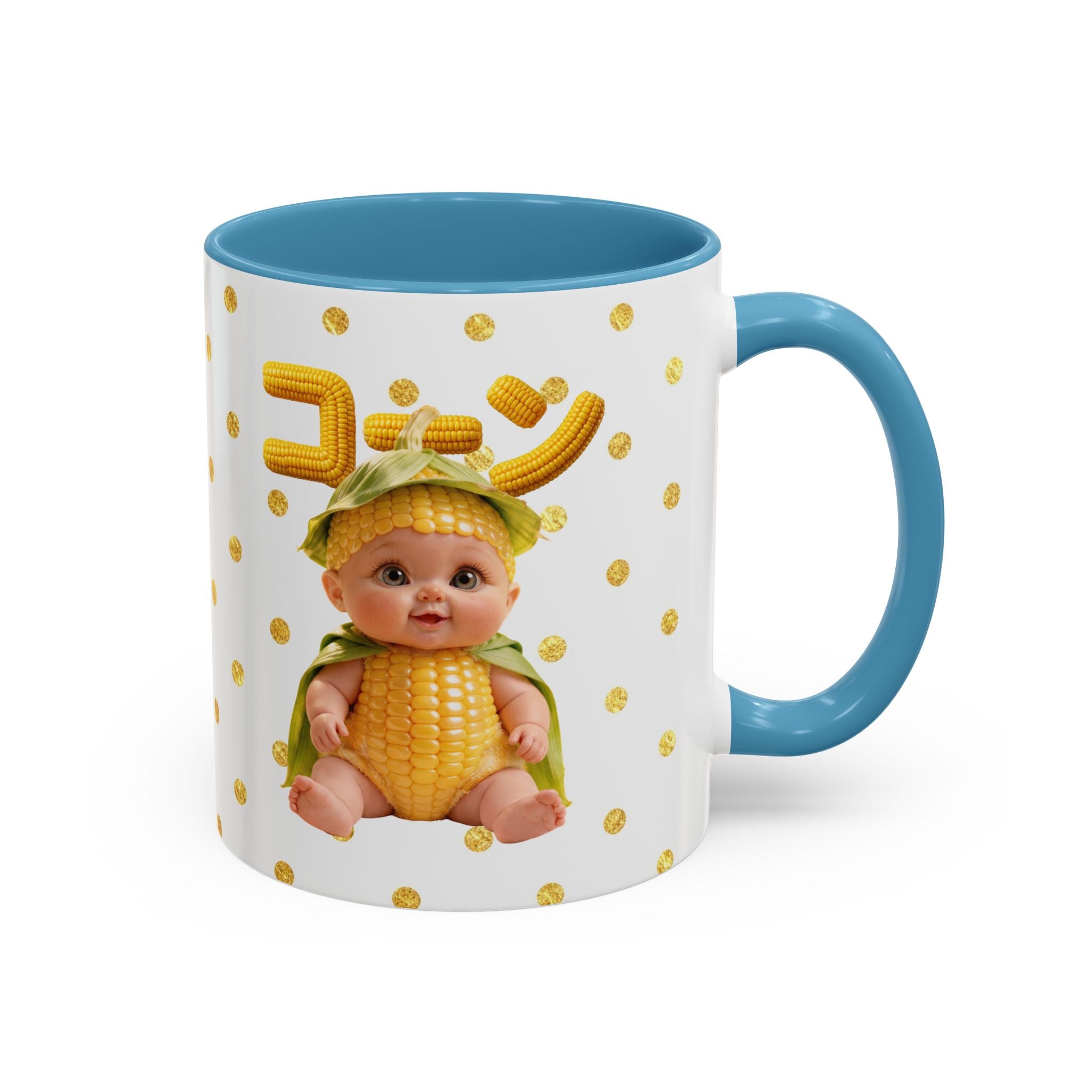 Corn Baby Mug Ceramic Coffee Cup Cute Character Design Gift | Accent Coffee Mug (11, 15oz)