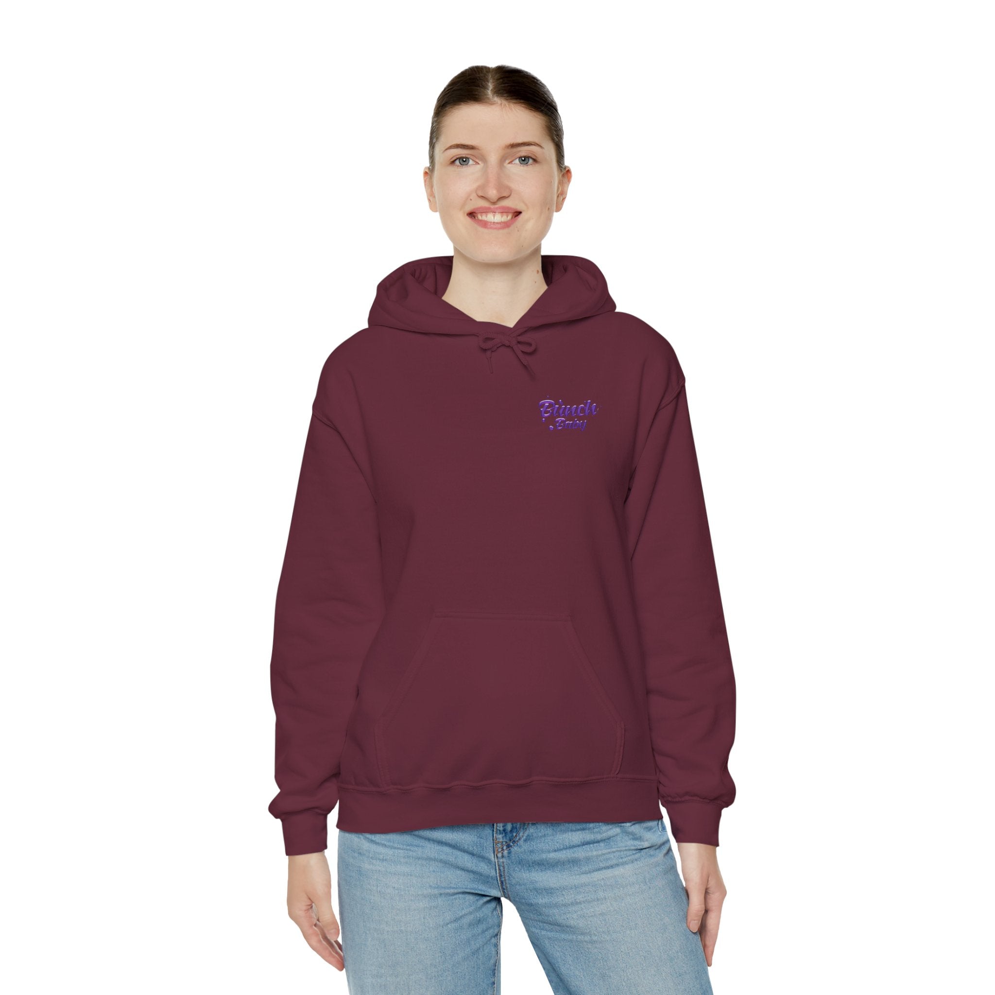 Unisex Hoodie Bunch Baby Cute Grape Character Graphic Sweatshirt Back Print | Unisex Heavy Blend™ Hooded Sweatshirt