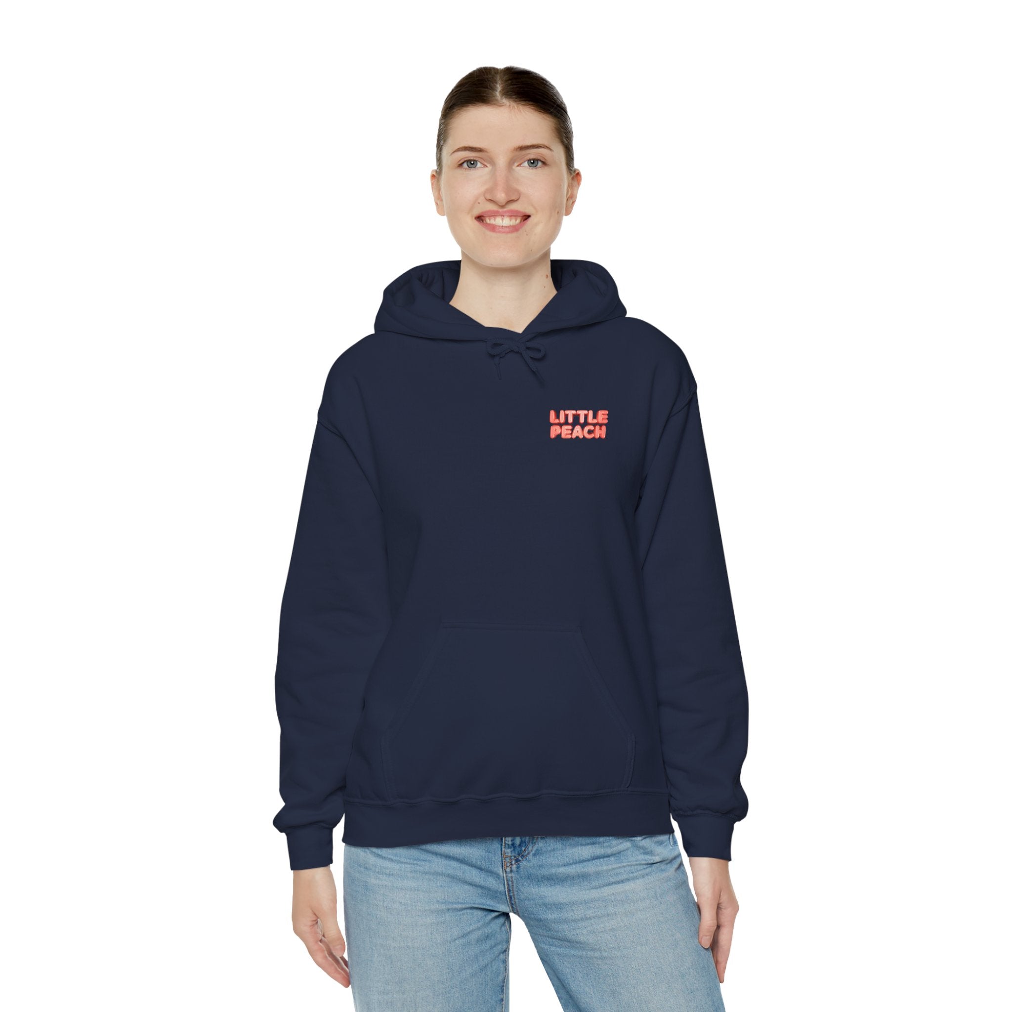 Little Peach Baby Hoodie Cute Fruit Character Graphic (YouTube Store Edition) | Unisex Heavy Blend™ Hooded Sweatshirt