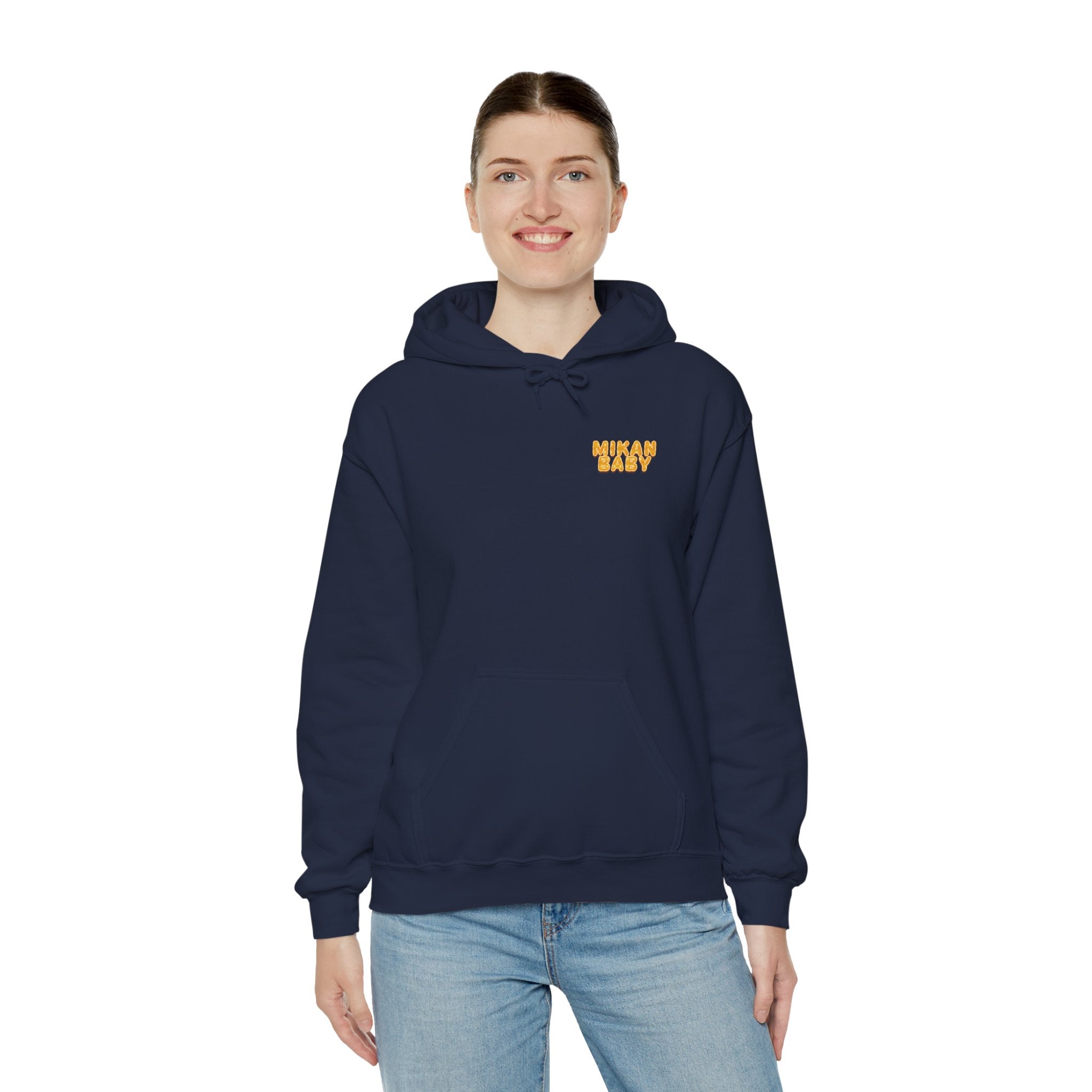 Unisex Hoodie Mikan Baby Cute Orange Character Graphic Sweatshirt (YouTube Store Edition) | Unisex Heavy Blend™ Hooded Sweatshirt