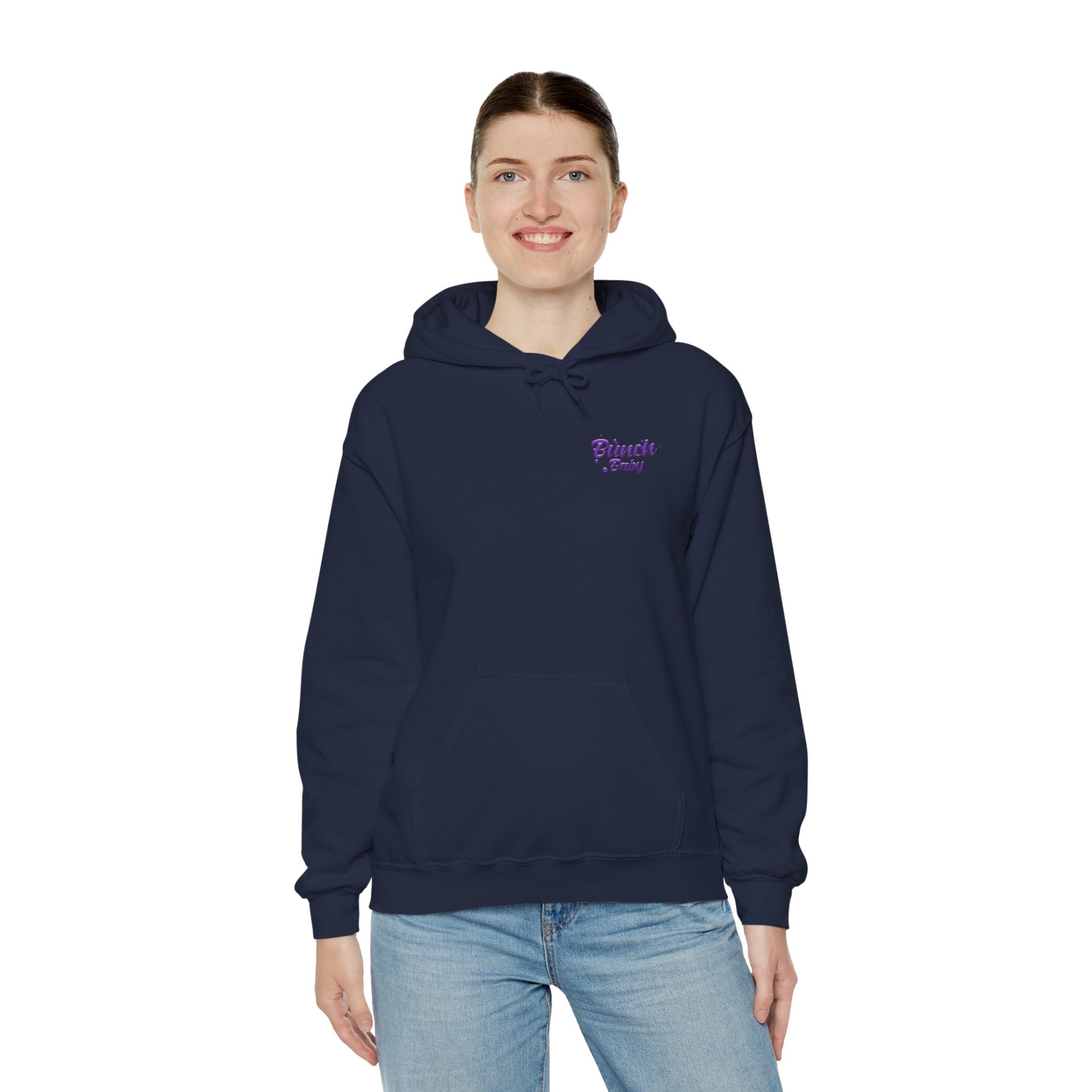 Unisex Hoodie Bunch Baby Cute Grape Character Graphic Sweatshirt Back Print | Unisex Heavy Blend™ Hooded Sweatshirt
