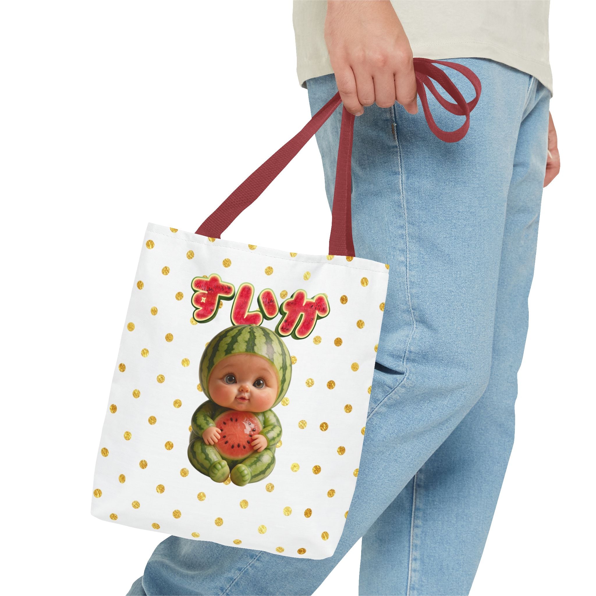 Watermelon Baby Tote Bag Cute Japanese Character Design | Tote Bag (AOP)