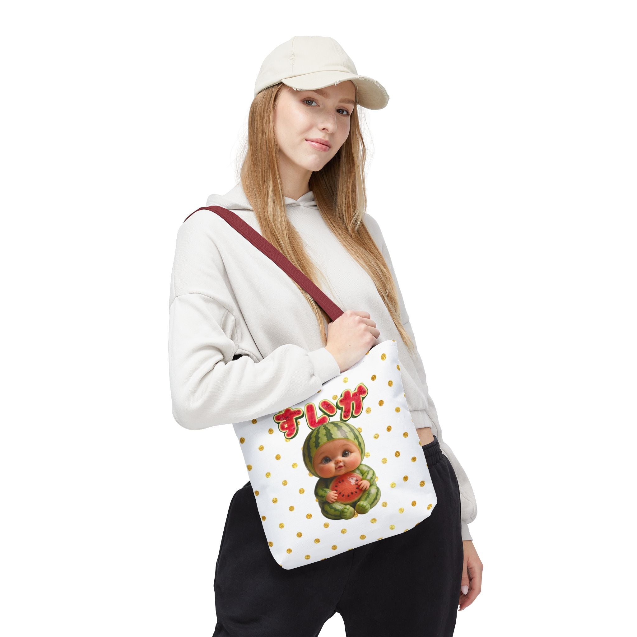 Watermelon Baby Tote Bag Cute Japanese Character Design | Tote Bag (AOP) (YouTube Shopping Edition)