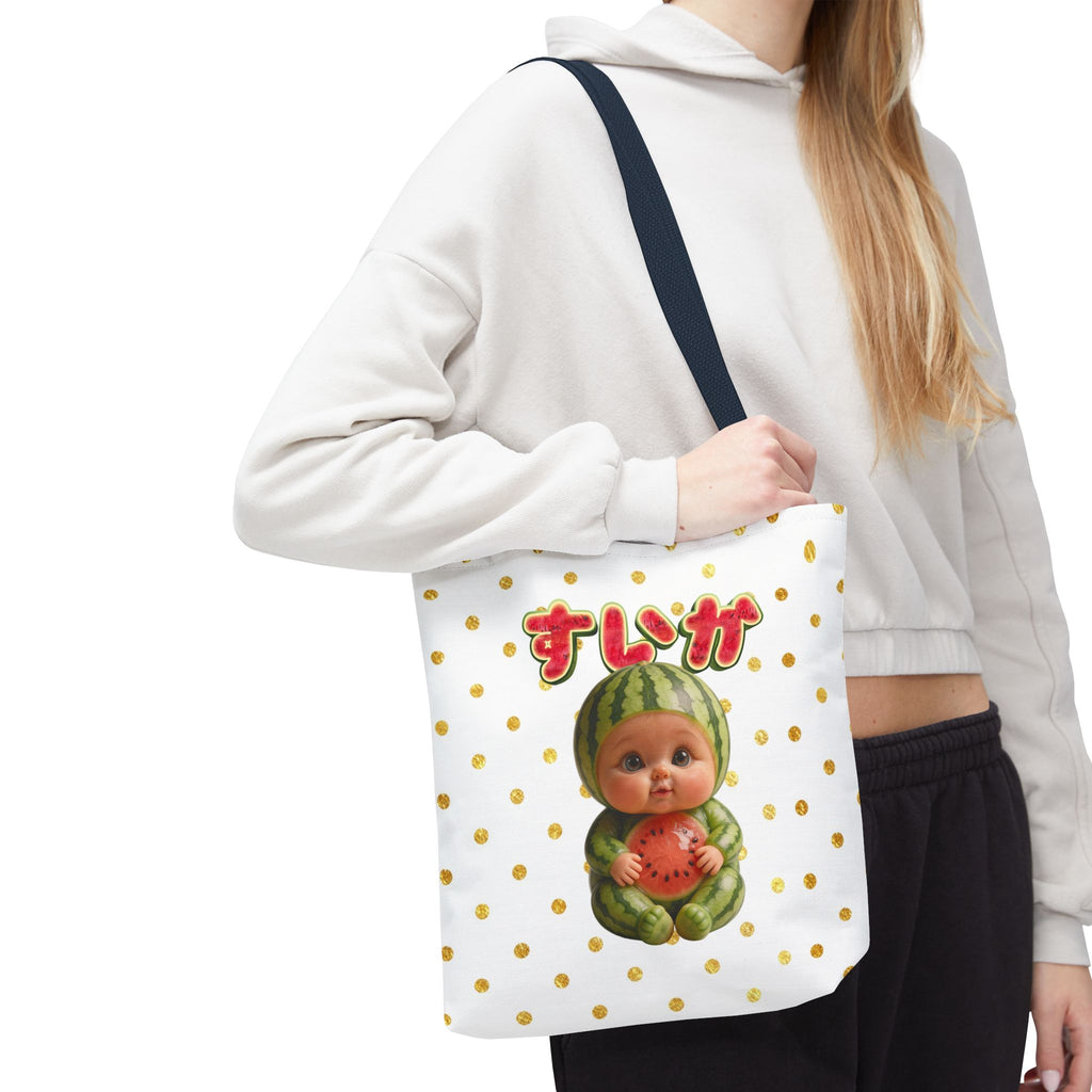 Watermelon Baby Tote Bag Cute Japanese Character Design | Tote Bag (AOP)