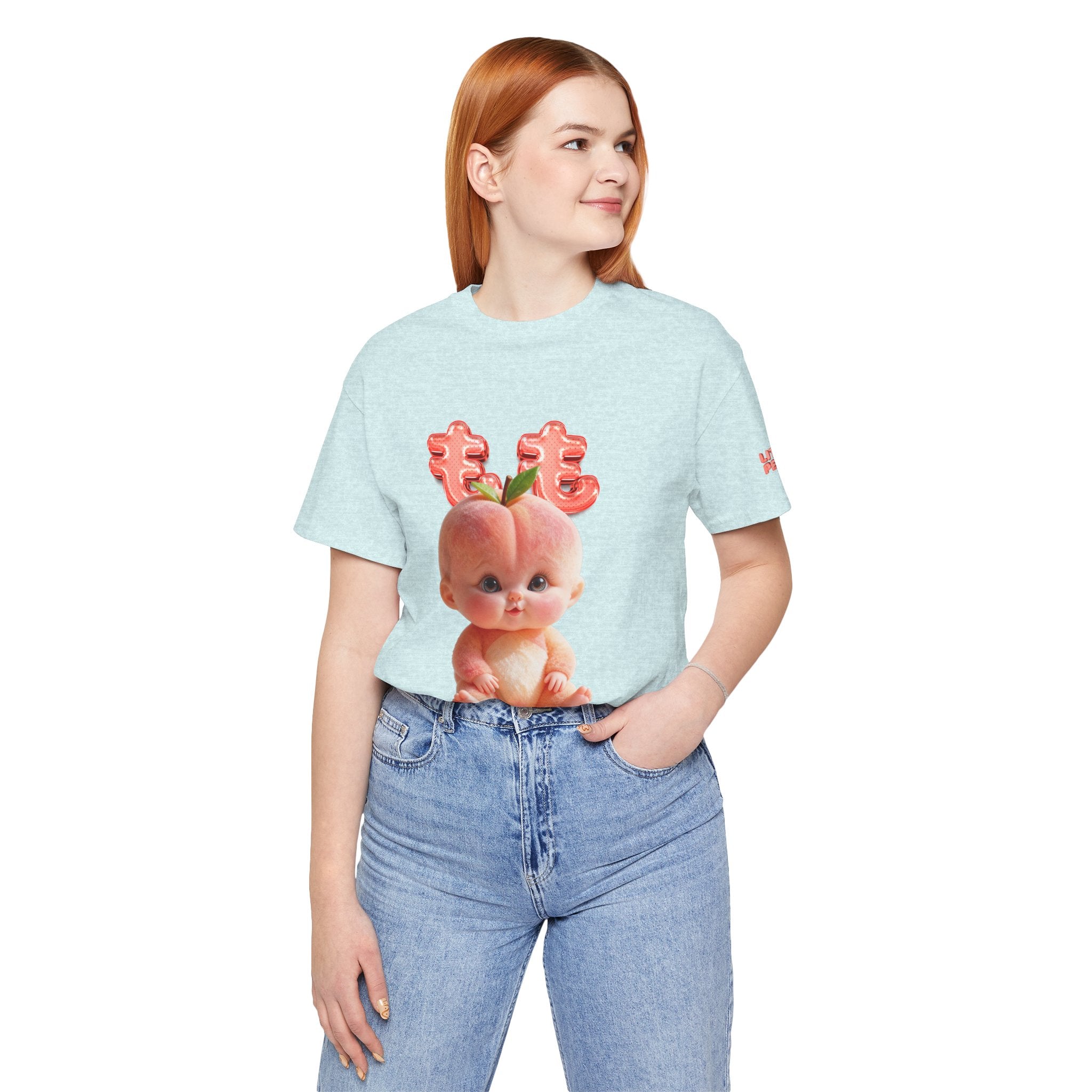 Peach Baby Graphic T Shirt Cute Fruit Baby Illustration Soft Tee Unisex Jersey Short Sleeve Tee