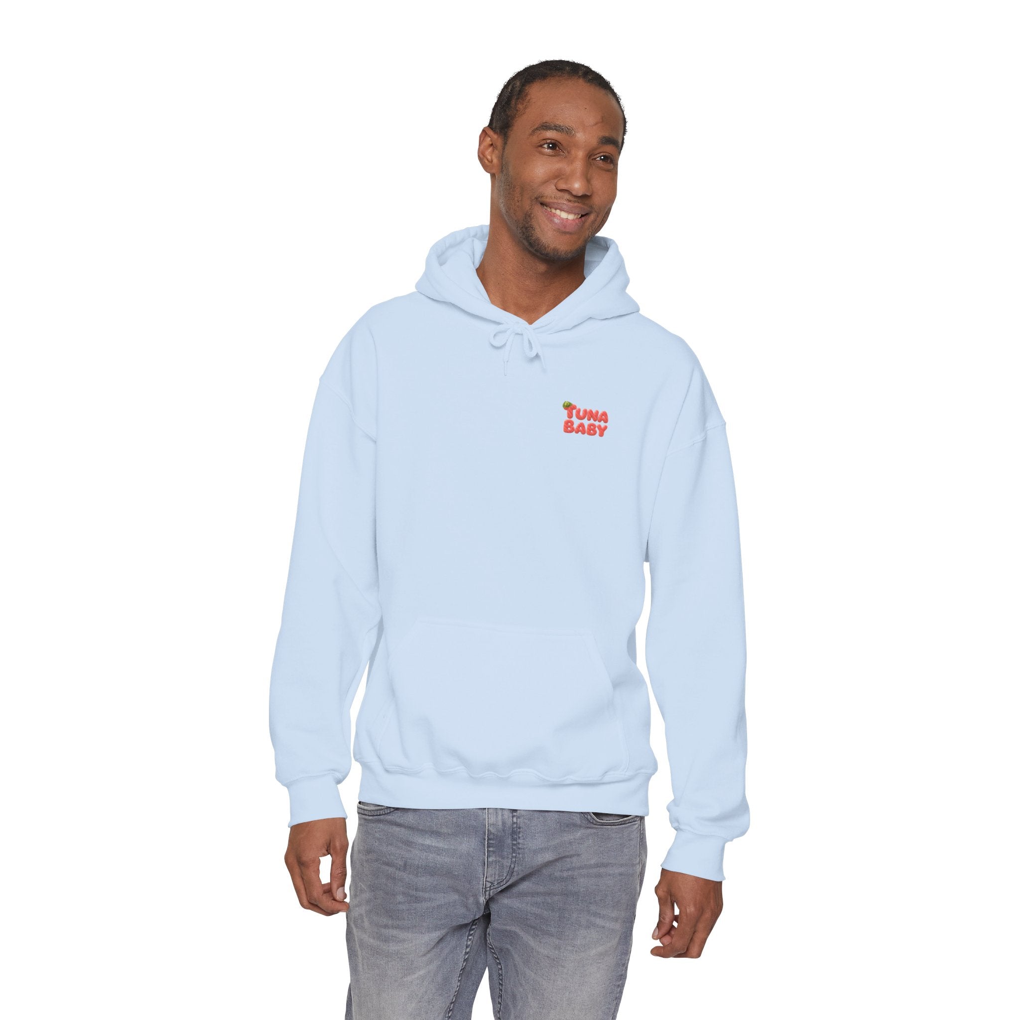 Tuna Baby Hoodie Maguro Sushi Character Japanese Text | Unisex Heavy Blend™ Hooded Sweatshirt