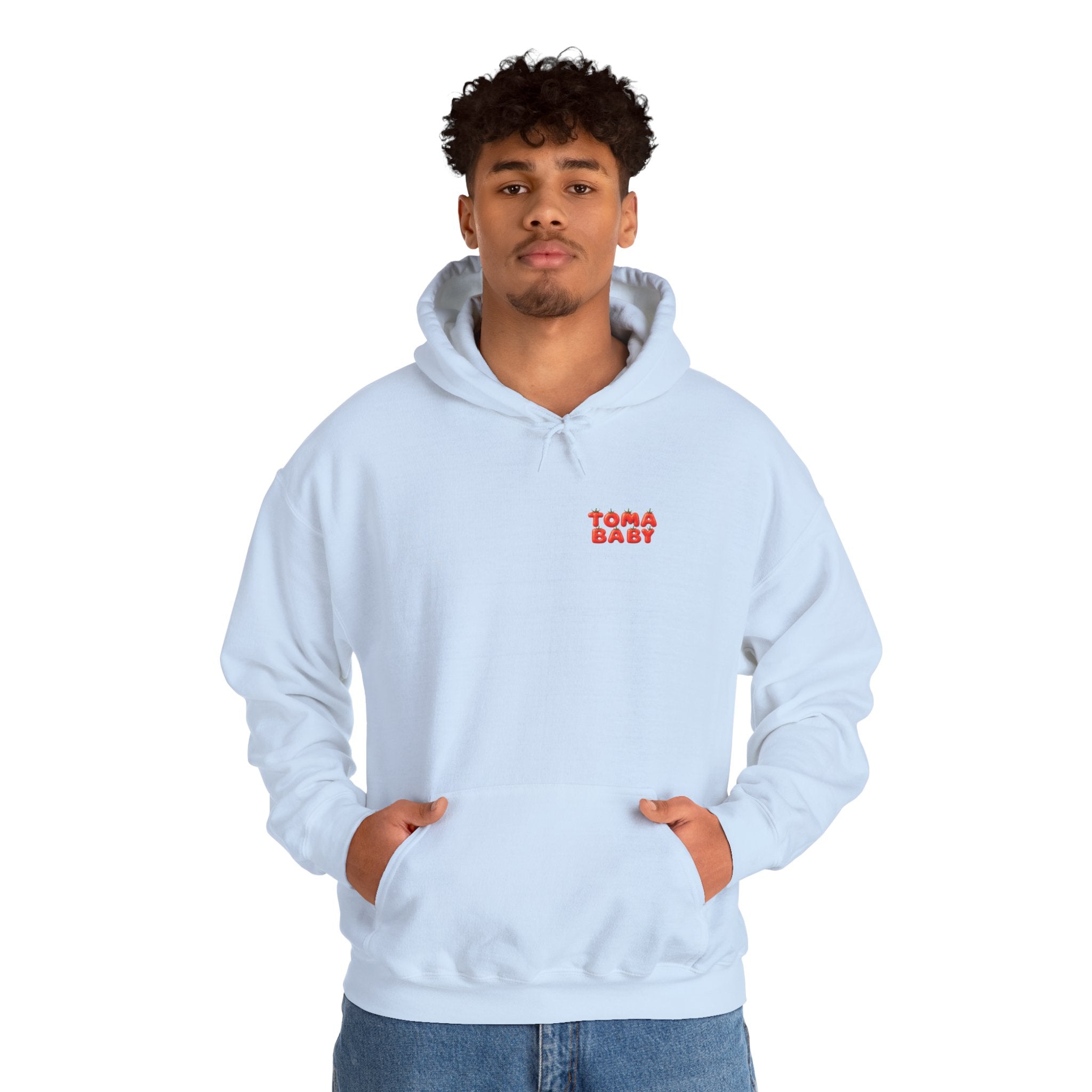 Tomato Baby Hoodie Cute Food Character Back Print | Unisex Heavy Blend™ Hooded Sweatshirt
