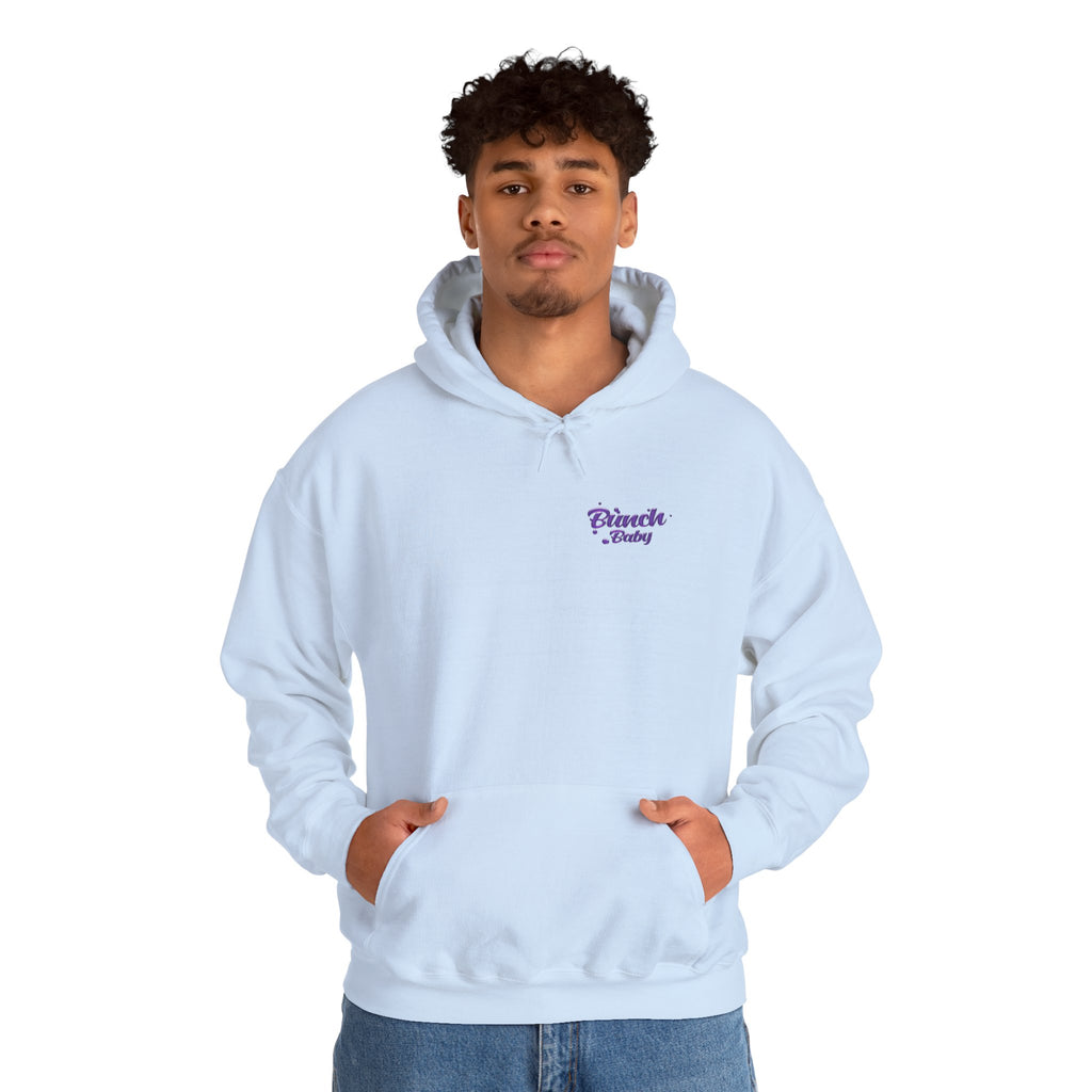 Unisex Hoodie Bunch Baby Cute Grape Character Graphic Sweatshirt Back Print | Unisex Heavy Blend™ Hooded Sweatshirt