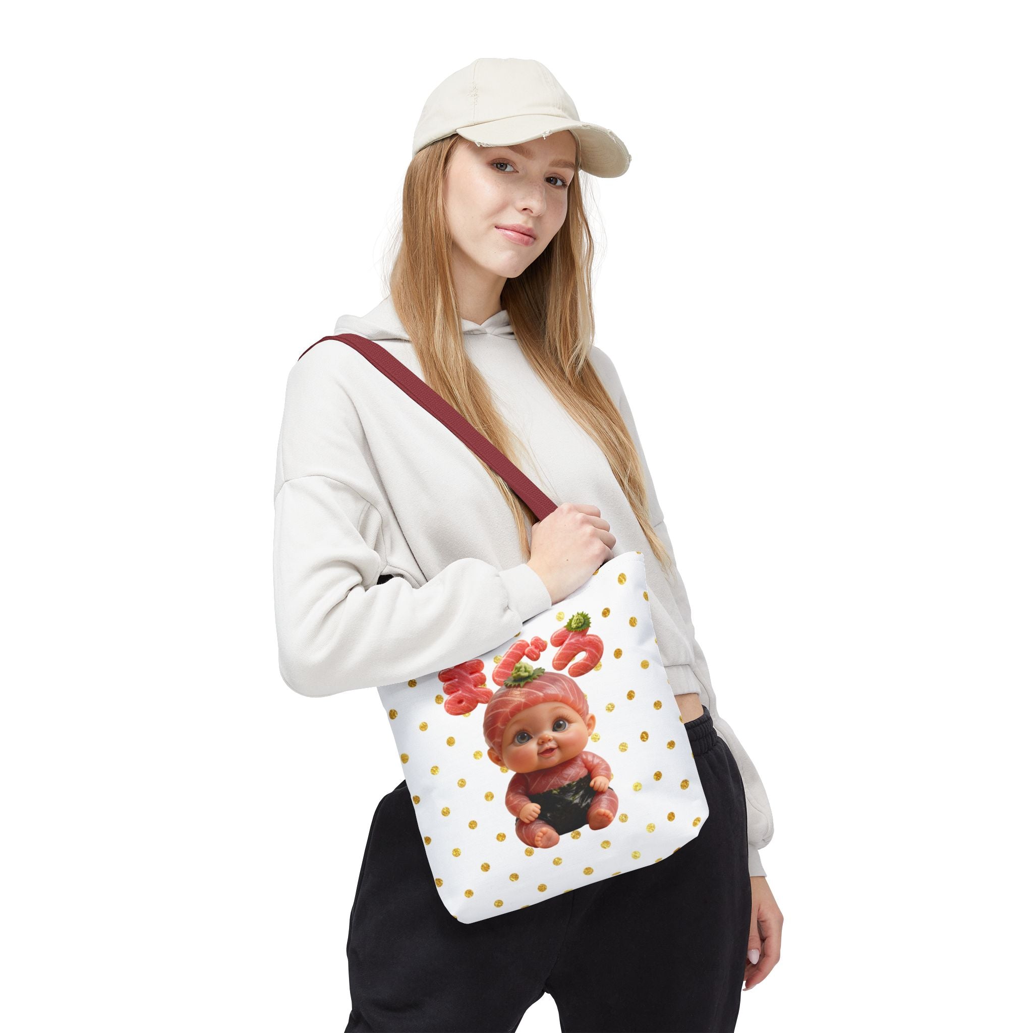 Tote Bag Tuna Baby Maguro Sushi Character Japanese Text | Tote Bag (AOP)
