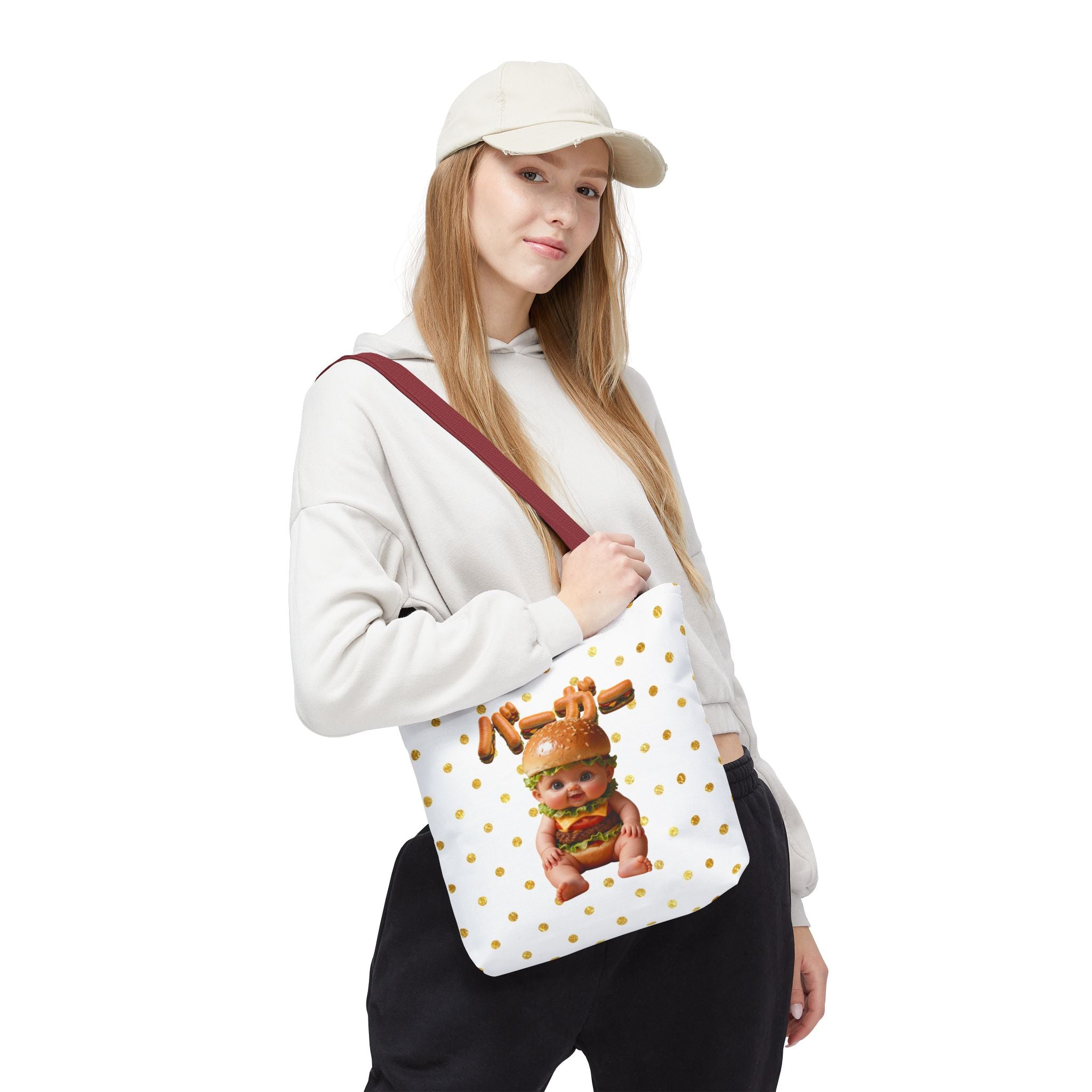 Burger Baby Tote Bag Cute Food Character (YouTube Store Edition) | Tote Bag (AOP)