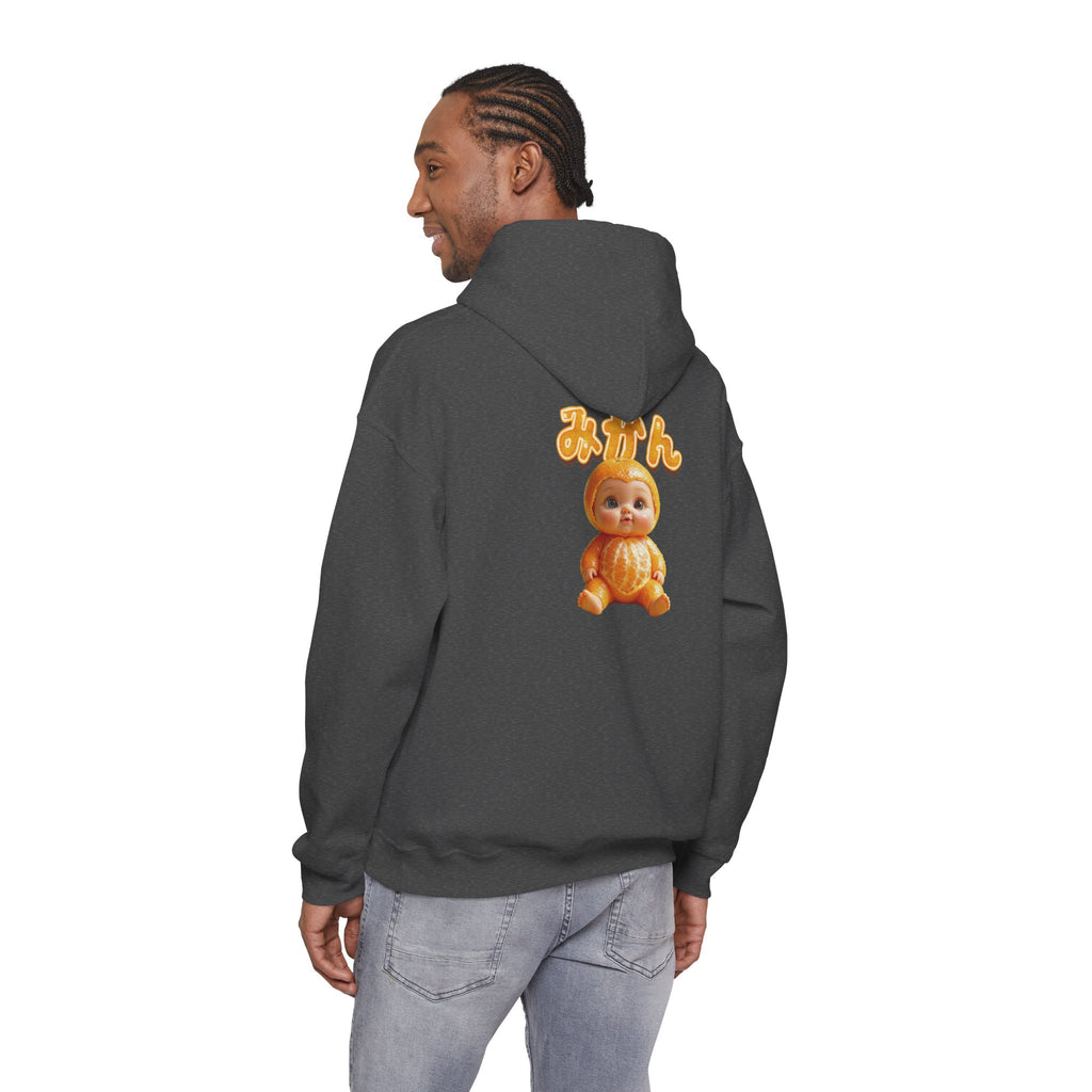 Unisex Hoodie Mikan Baby Cute Orange Character Graphic Sweatshirt (YouTube Store Edition) | Unisex Heavy Blend™ Hooded Sweatshirt