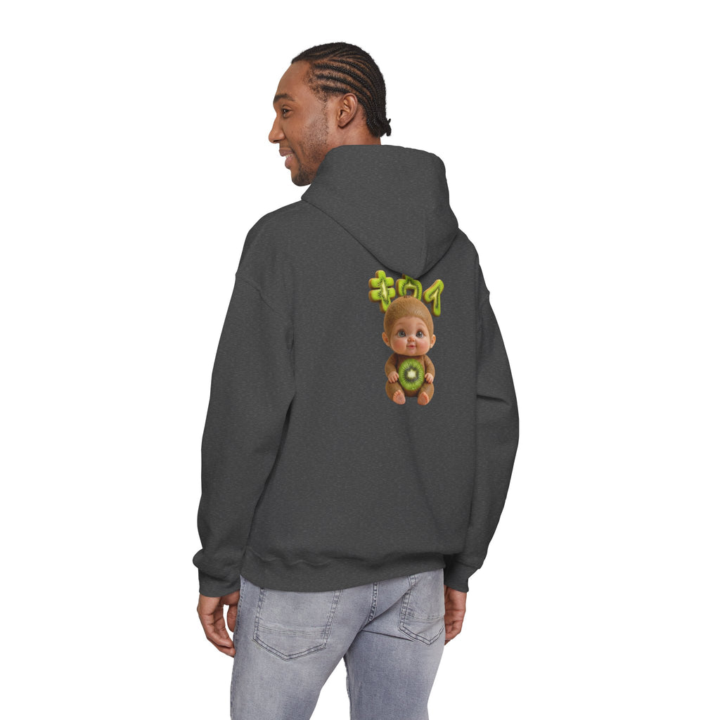 Kiwi Baby Hoodie Cute Fruit Character Back Print (YouTube Store Edition) | Unisex Heavy Blend™ Hooded Sweatshirt