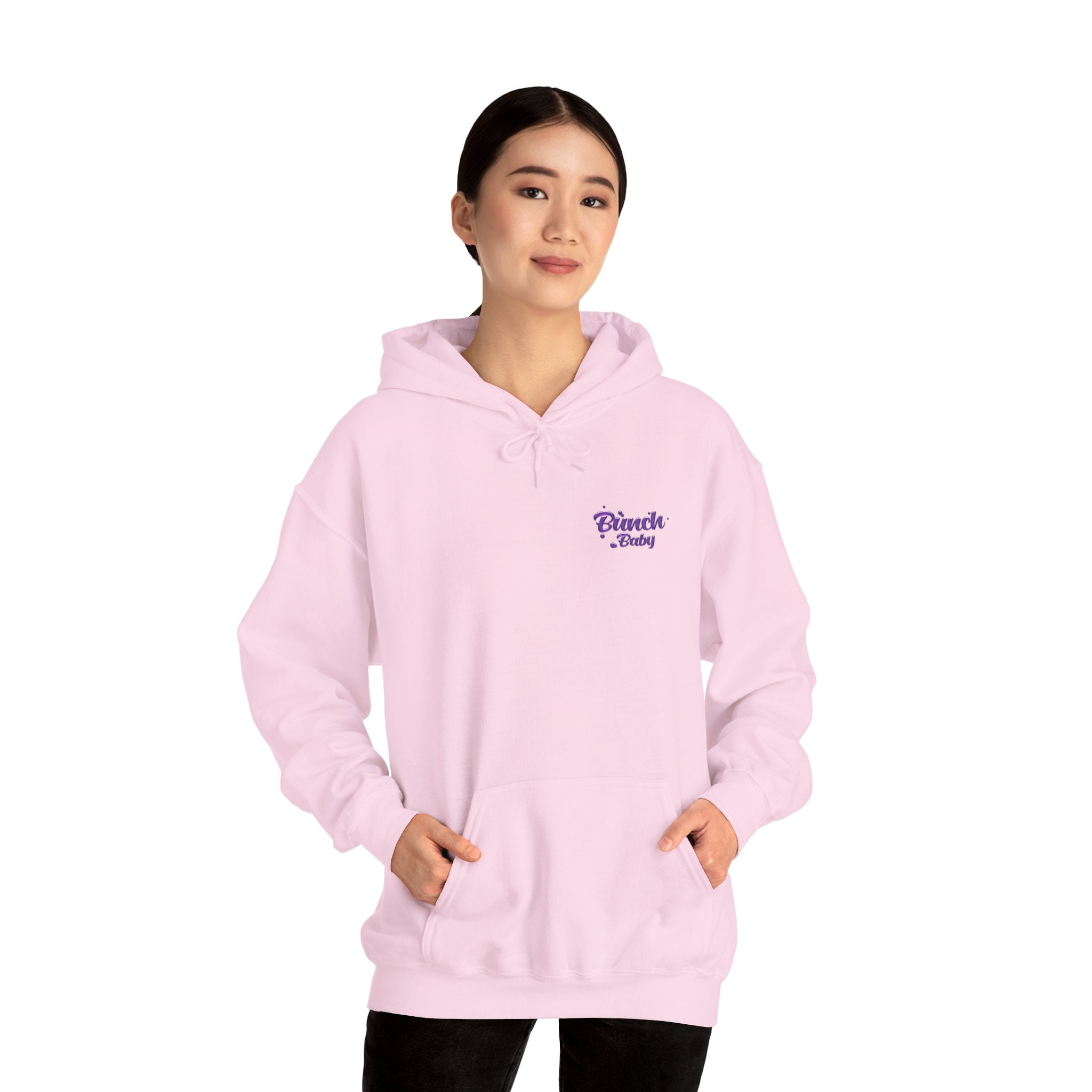 Unisex Hoodie Bunch Baby Cute Grape Character Graphic Sweatshirt Back Print | Unisex Heavy Blend™ Hooded Sweatshirt