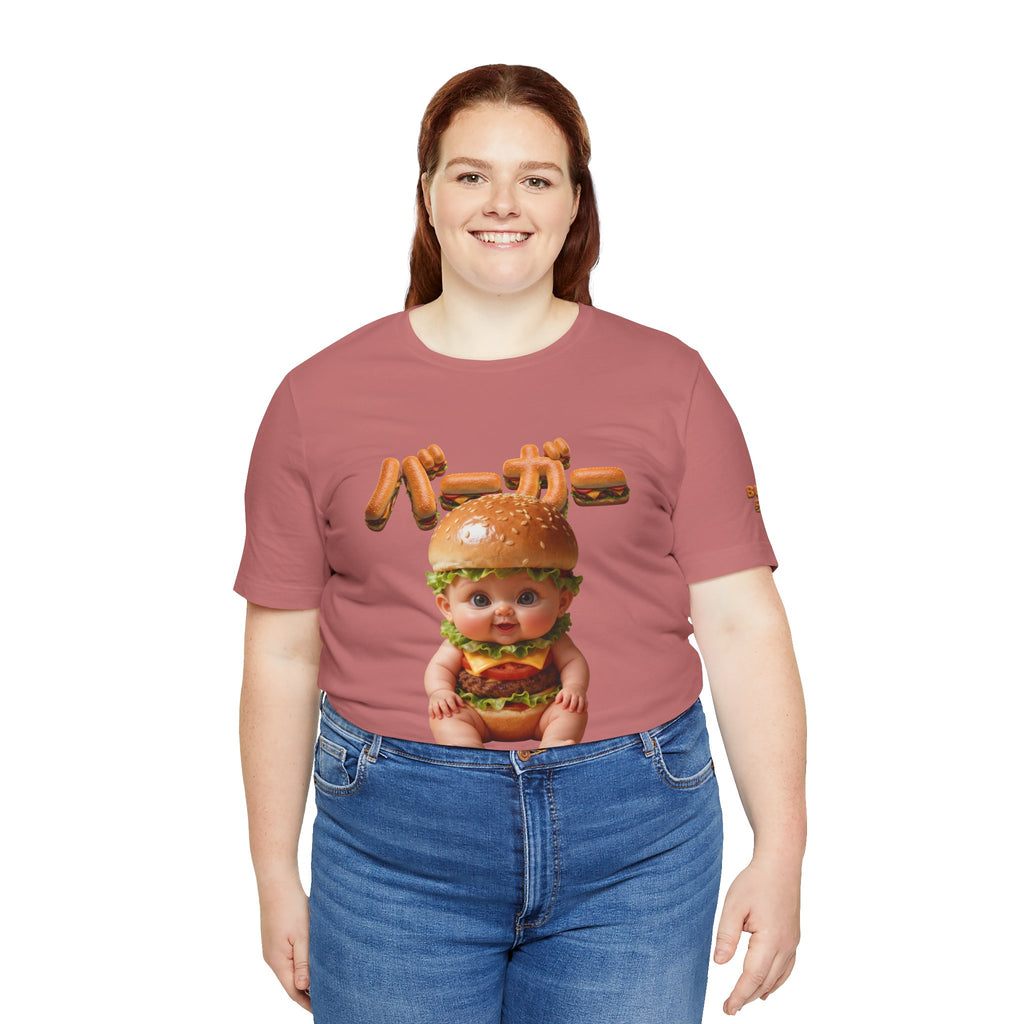 Burger Baby Graphic T Shirt Cute Food Character Tee | Unisex Jersey Short Sleeve Tee