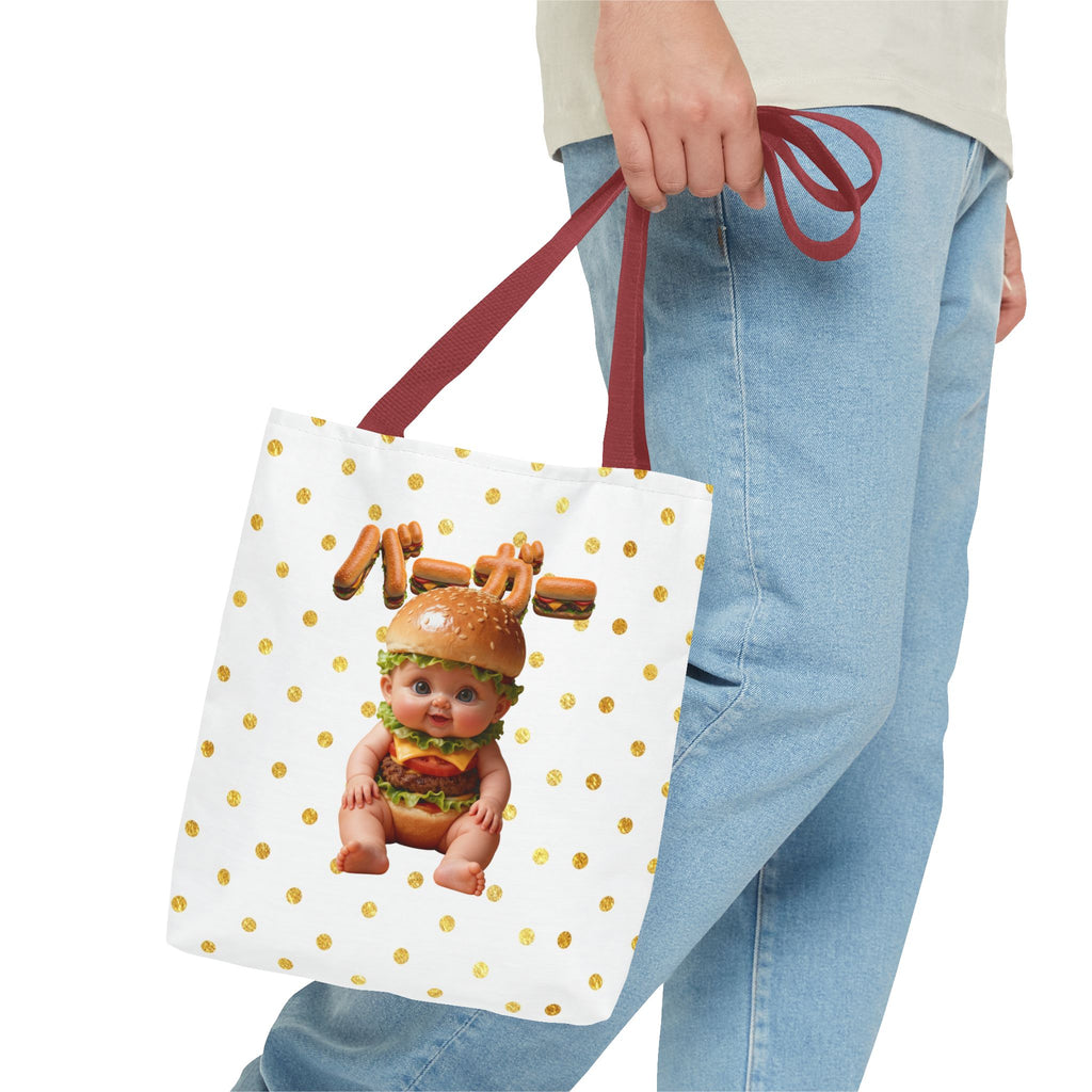 Burger Baby Tote Bag Cute Food Character (YouTube Store Edition) | Tote Bag (AOP)