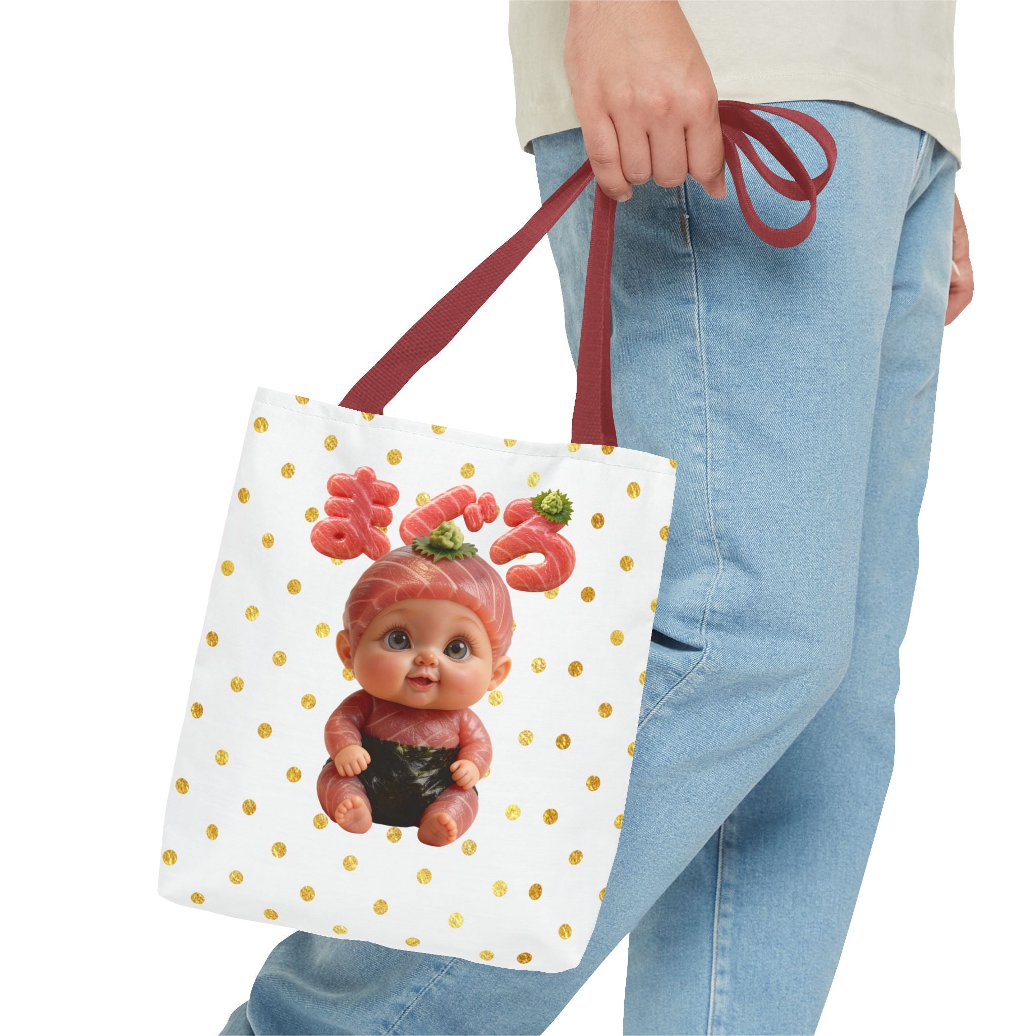 Tote Bag Tuna Baby Maguro Sushi Character Japanese Text | Tote Bag (AOP)
