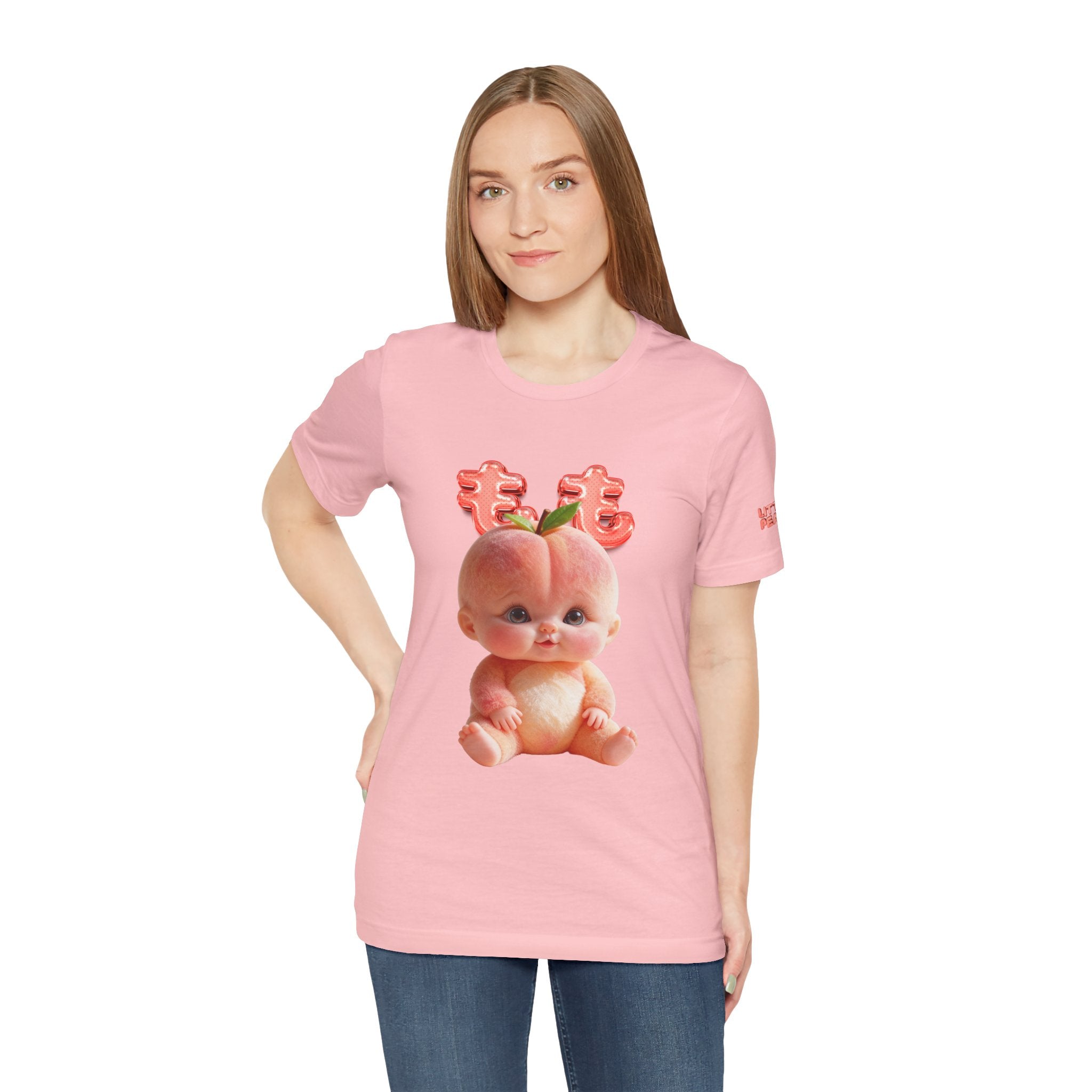 Peach Baby Graphic T Shirt Cute Fruit Baby Illustration Soft Tee Unisex Jersey Short Sleeve Tee