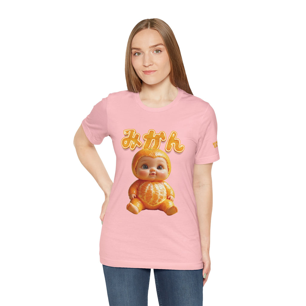 Graphic T Shirt with Cute Mikan Baby Mandarin Orange Illustration Unisex Jersey Short Sleeve Tee