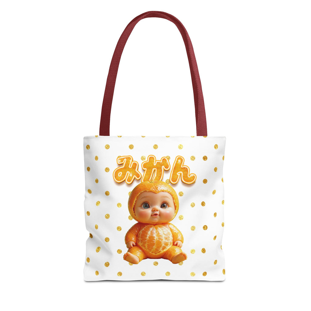 Mikan Baby Kawaii Tote Bag Orange Baby Illustration Tote Bag (AOP)