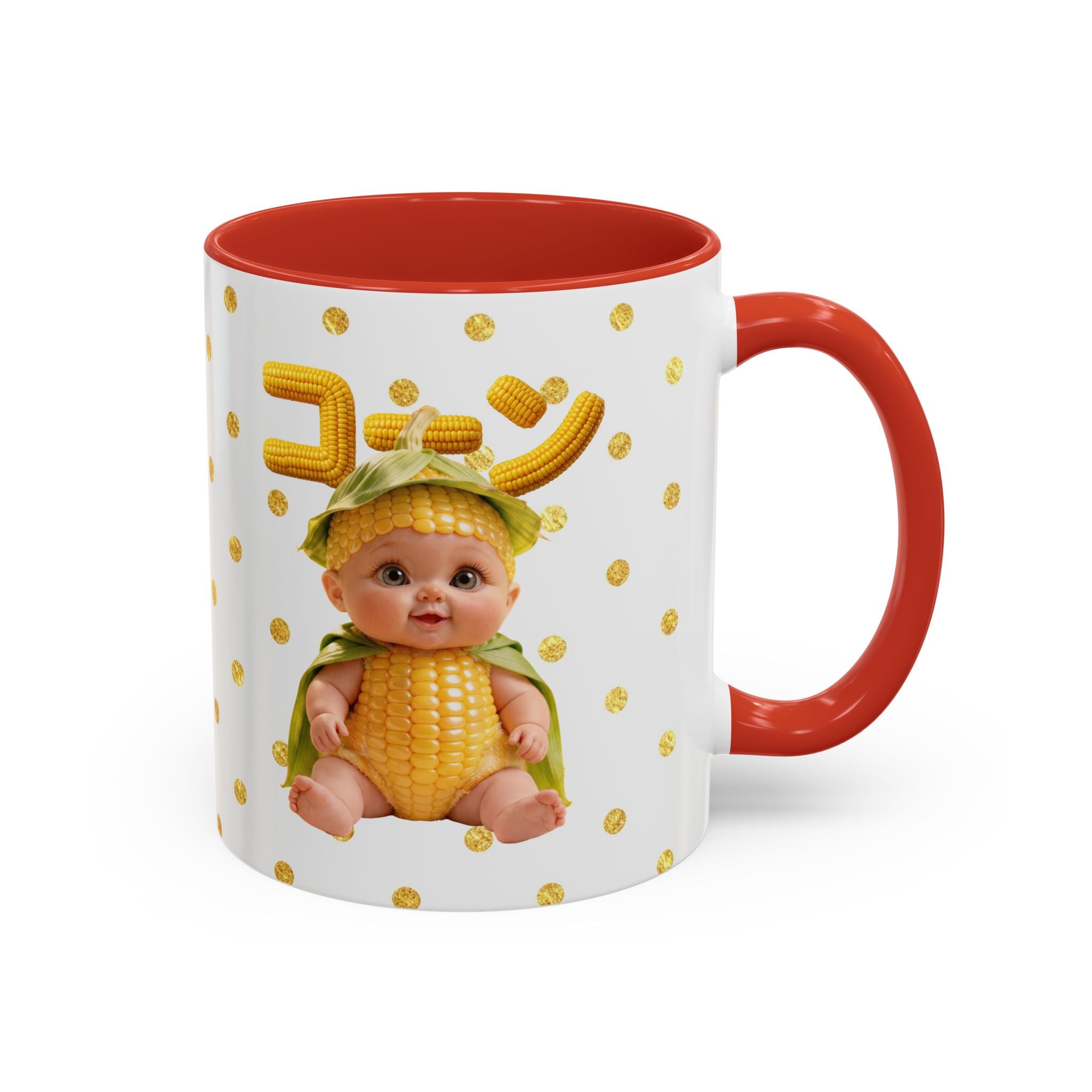 Corn Baby Mug Ceramic Coffee Cup Cute Character Design Gift | Accent Coffee Mug (11, 15oz)
