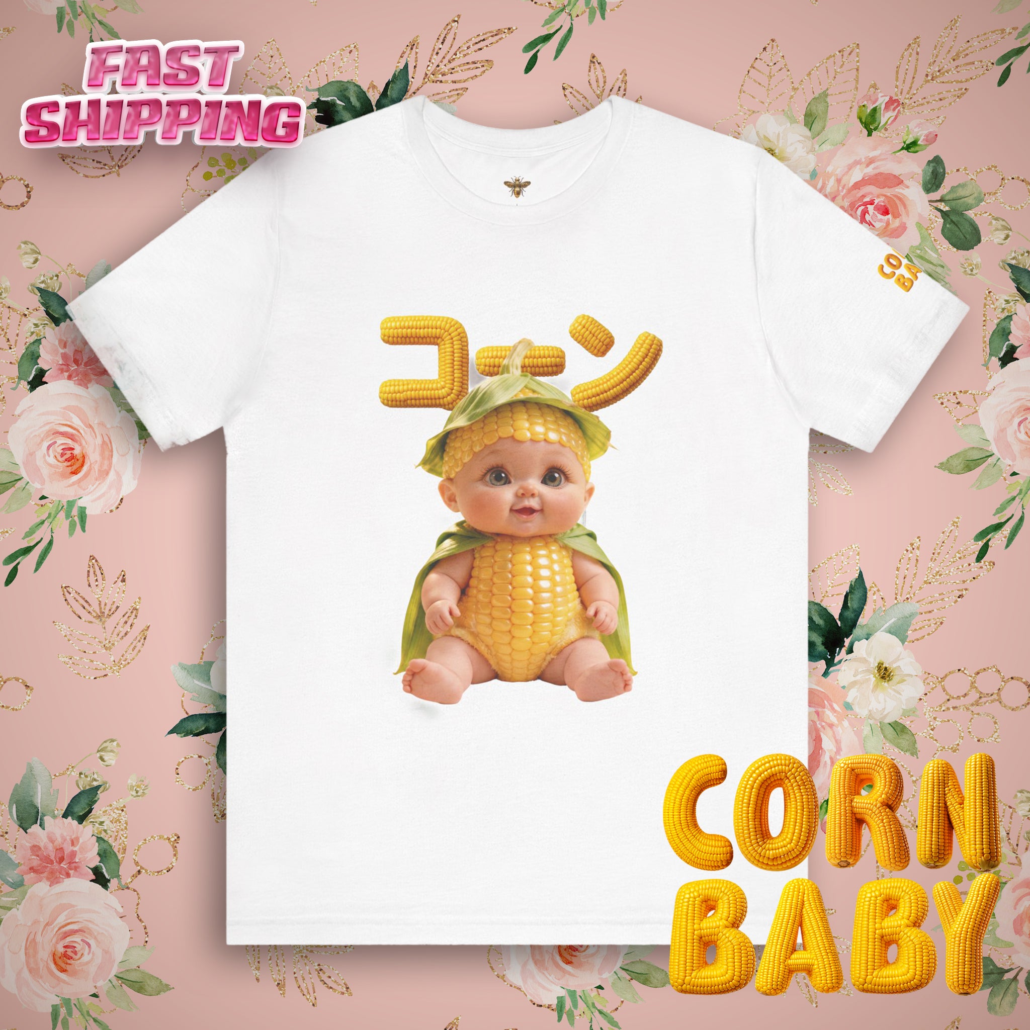 Corn Baby T Shirt Cute Food Graphic Tee Unisex Cotton Casual Shirt Gift | Unisex Jersey Short Sleeve Tee