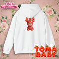 Tomato Baby Hoodie Cute Food Character Back Print | Unisex Heavy Blend™ Hooded Sweatshirt