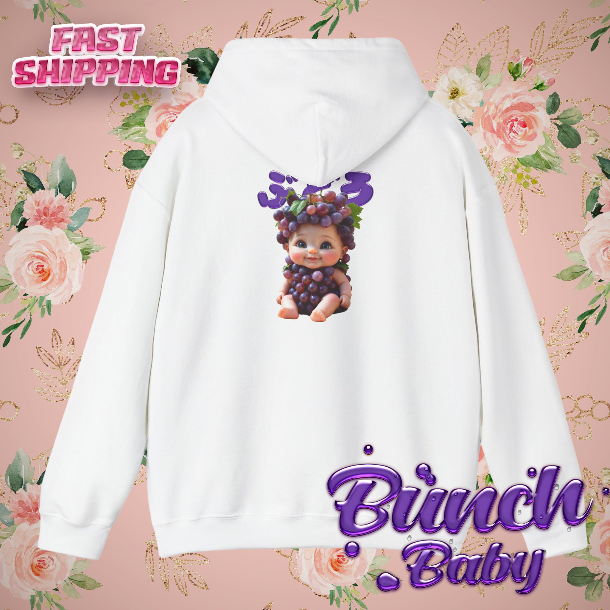 Unisex Hoodie Bunch Baby Cute Grape Character Graphic Sweatshirt (YouTube Store Edition) | Unisex Heavy Blend™ Hooded Sweatshirt