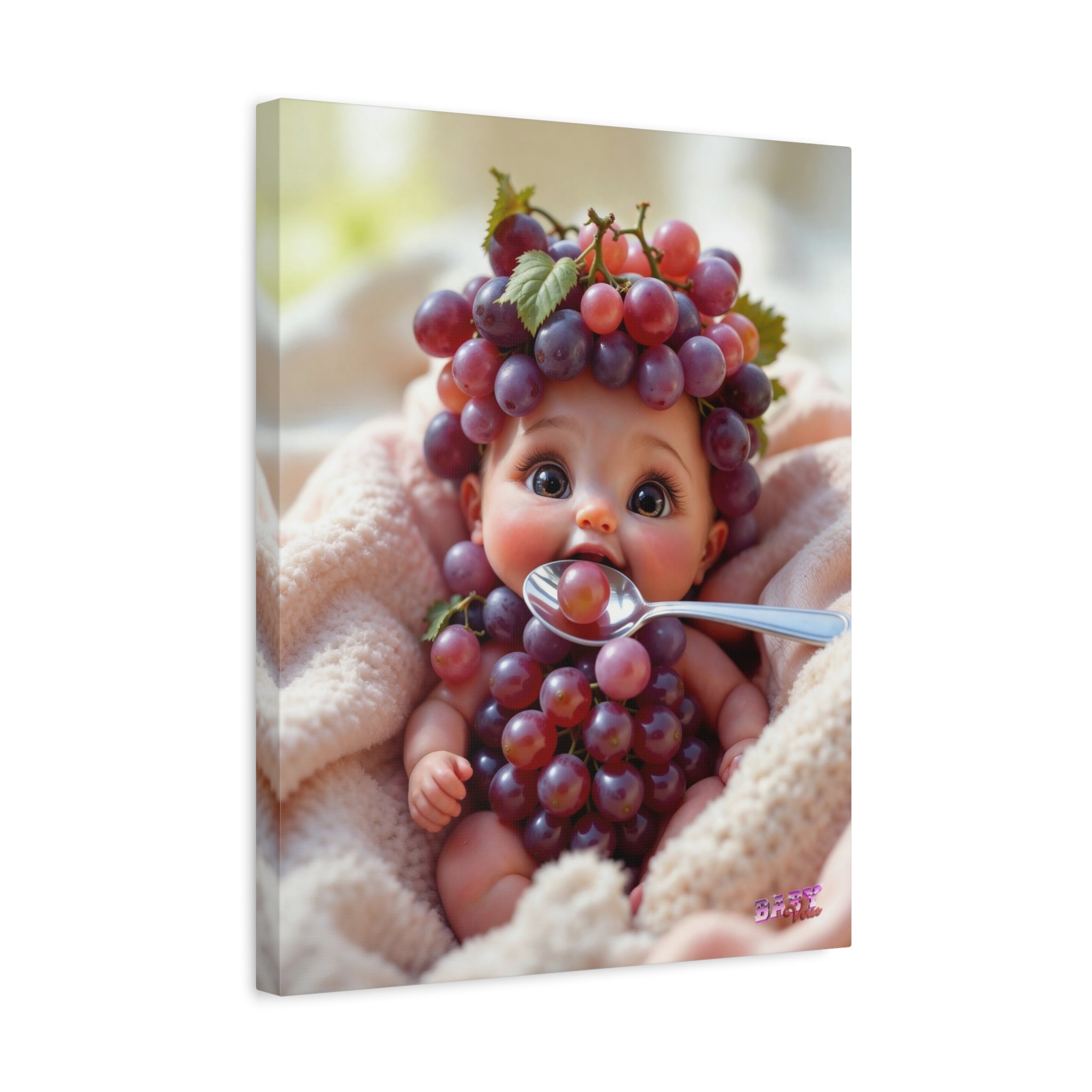 Matte Canvas Wall Art BunchBaby Grape Baby Character Cute Nursery Decor | Matte Canvas, Stretched, 1.25"