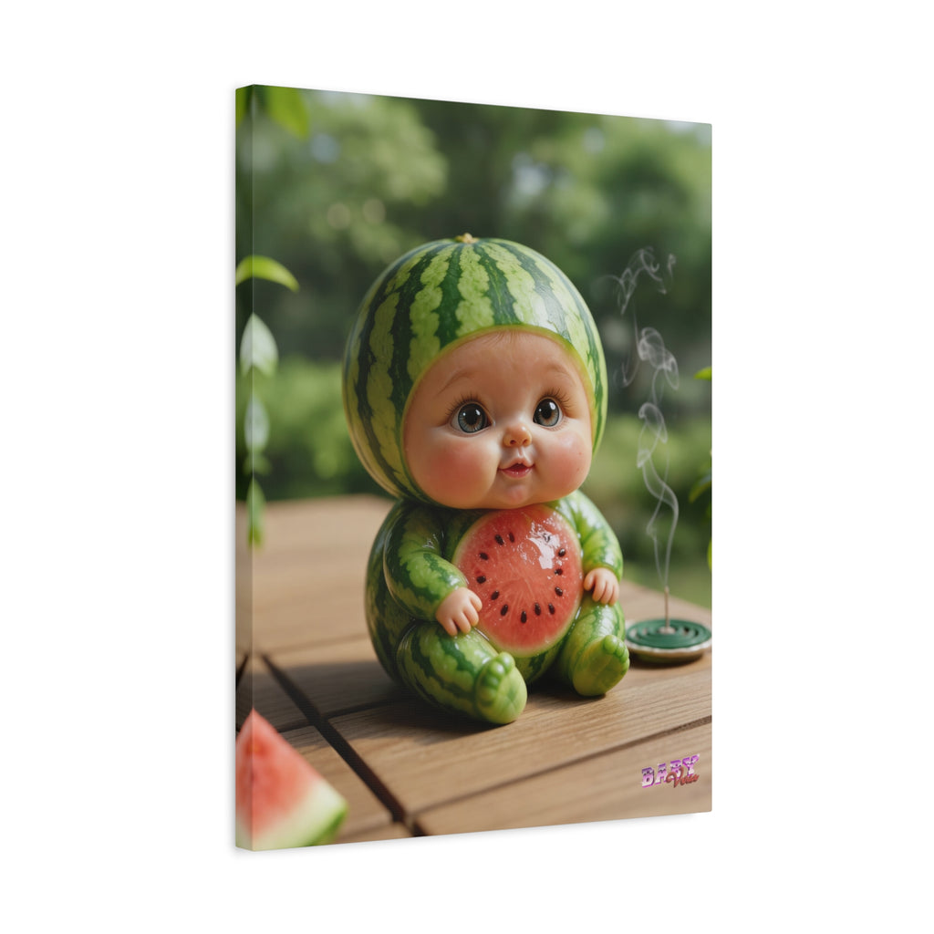 Canvas Wall Art SuikaBaby Cute Watermelon Baby Character (YouTube Store Edition) | Matte Canvas, Stretched, 1.25"
