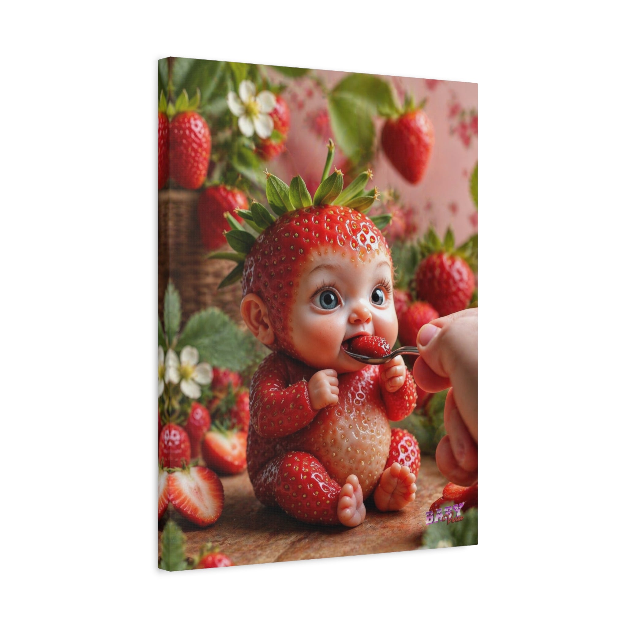 Strawberry Baby Canvas Wall Art Cute Baby Character Print (YouTube Store Edition) | Matte Canvas, Stretched, 1.25"