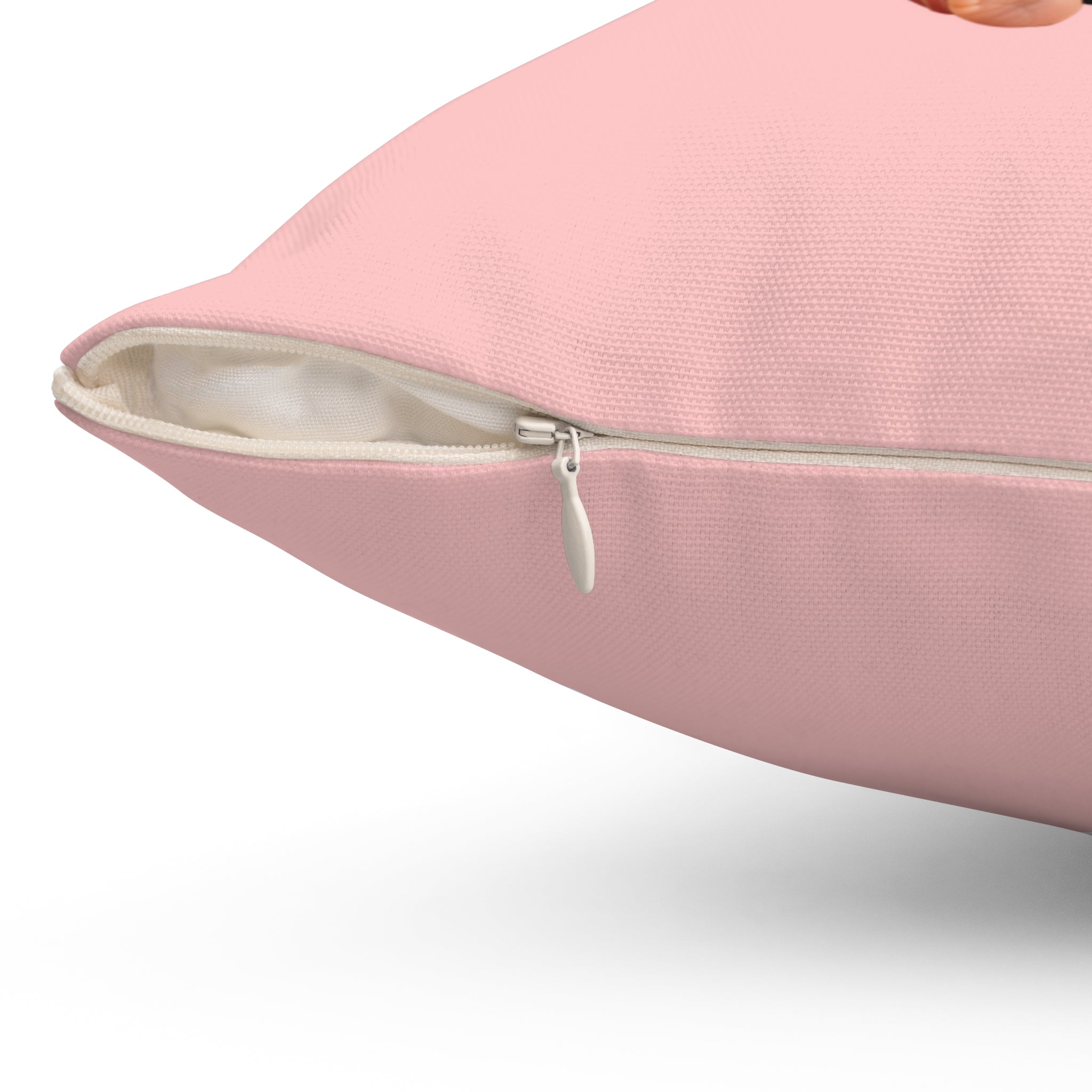 Pink Throw Pillow Tuna Baby Maguro Sushi Character Japanese Text | Spun Polyester Square Pillow