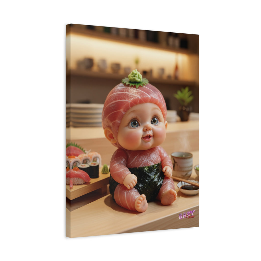 Canvas Wall Art TunaBaby Maguro Sushi Character Japanese Restaurant Scene | Matte Canvas, Stretched, 1.25"