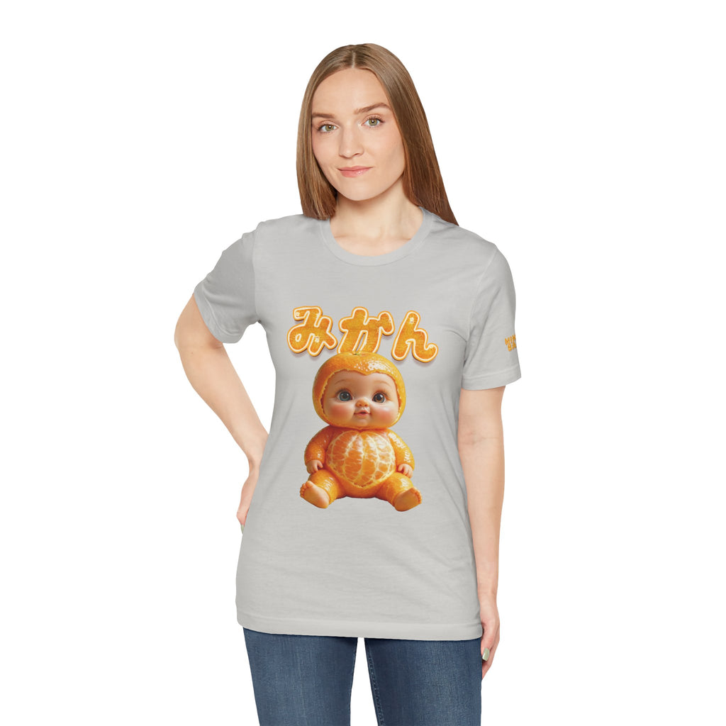 Graphic T Shirt with Cute Mikan Baby Mandarin Orange Illustration Unisex Jersey Short Sleeve Tee