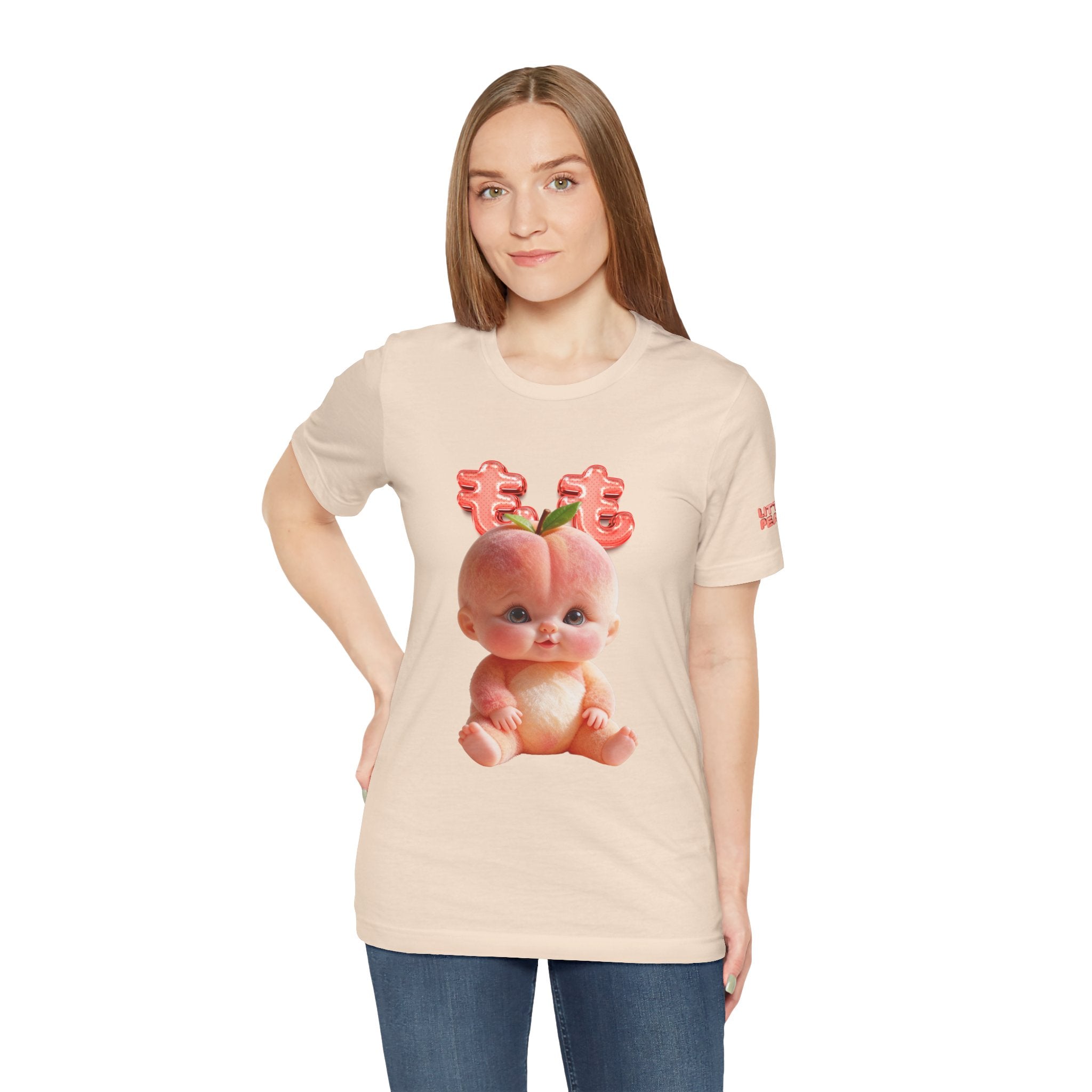 Peach Baby Graphic T Shirt Cute Fruit Baby Illustration Soft Tee Unisex Jersey Short Sleeve Tee