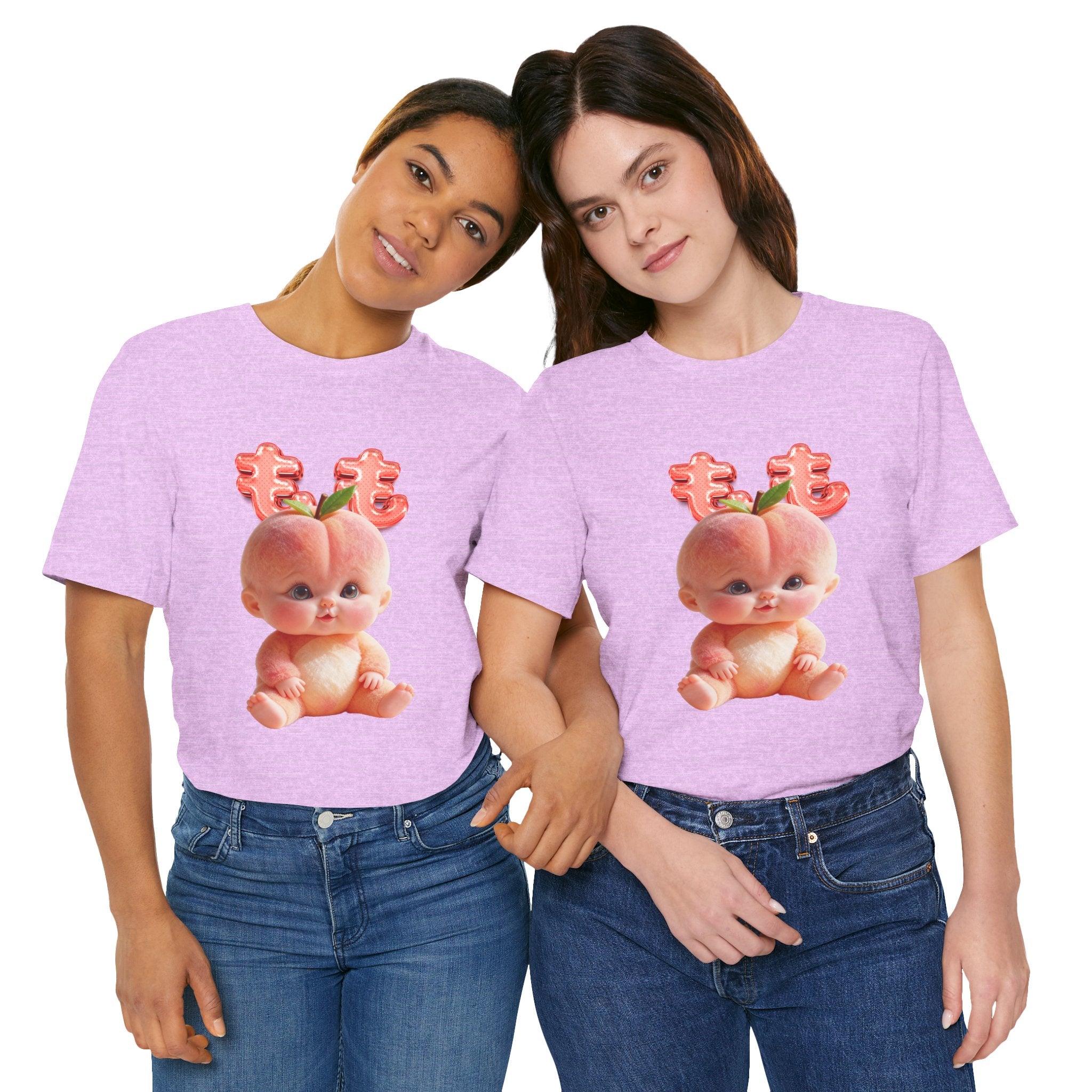 Peach Baby Graphic T Shirt Cute Fruit Baby Illustration Soft Tee Unisex Jersey Short Sleeve Tee
