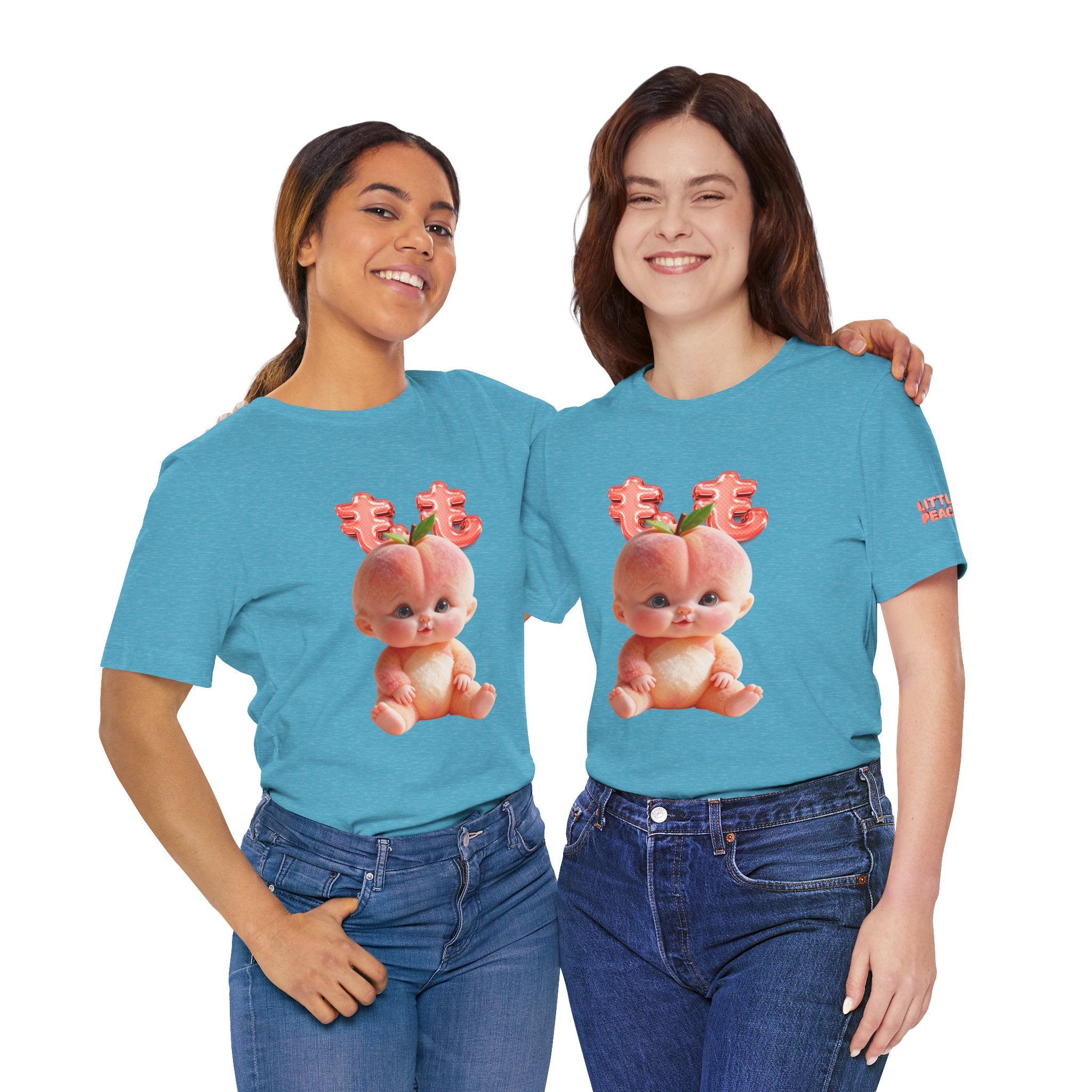 Peach Baby Graphic T Shirt Cute Fruit Baby Illustration Soft Tee Unisex Jersey Short Sleeve Tee