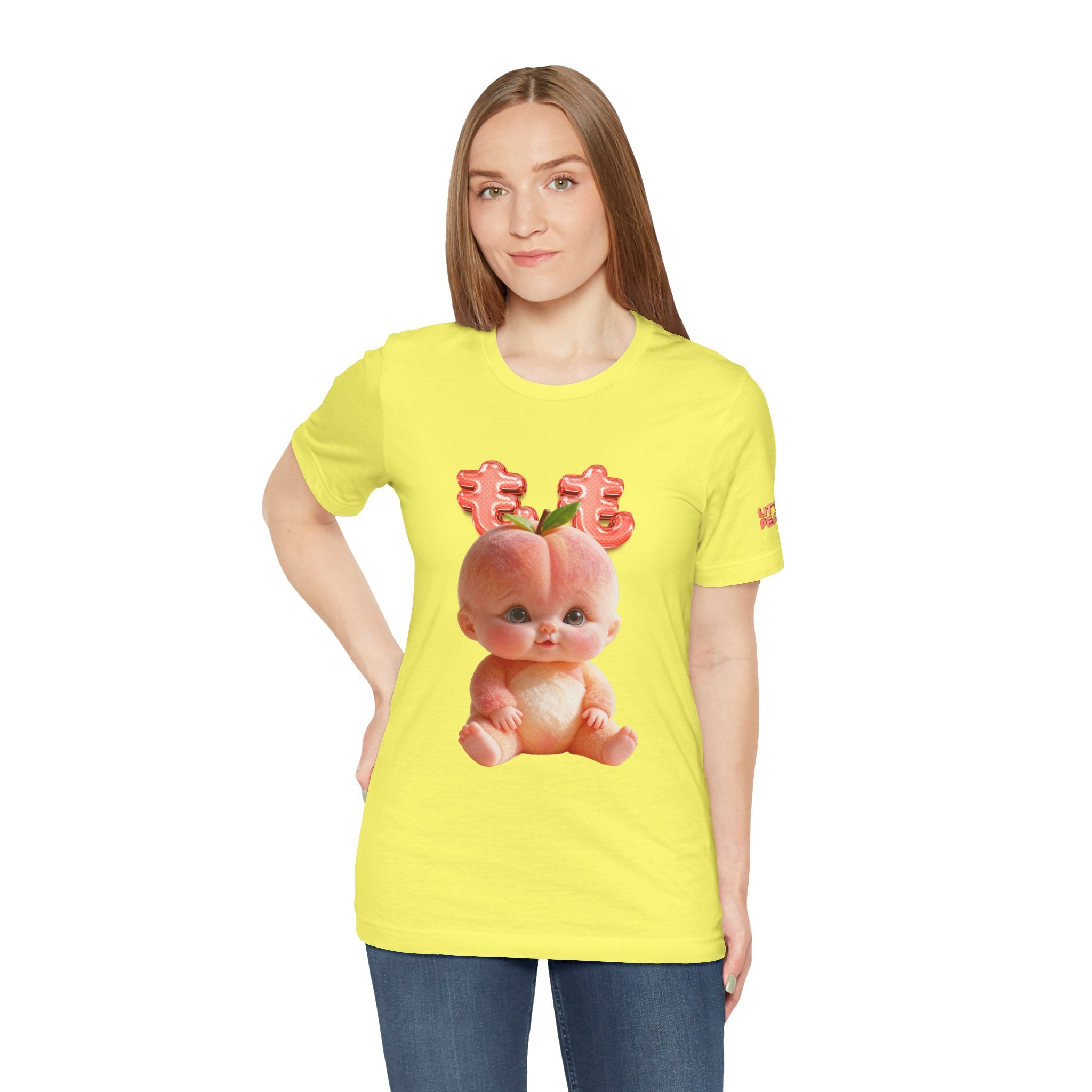 Peach Baby Graphic T Shirt Cute Fruit Baby Illustration Soft Tee Unisex Jersey Short Sleeve Tee